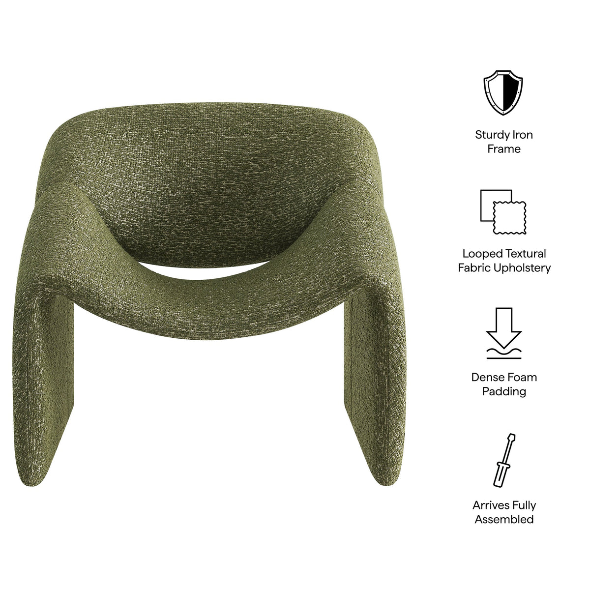 Vivi Looped Textural Fabric Curved Arm Accent Chair - view 22