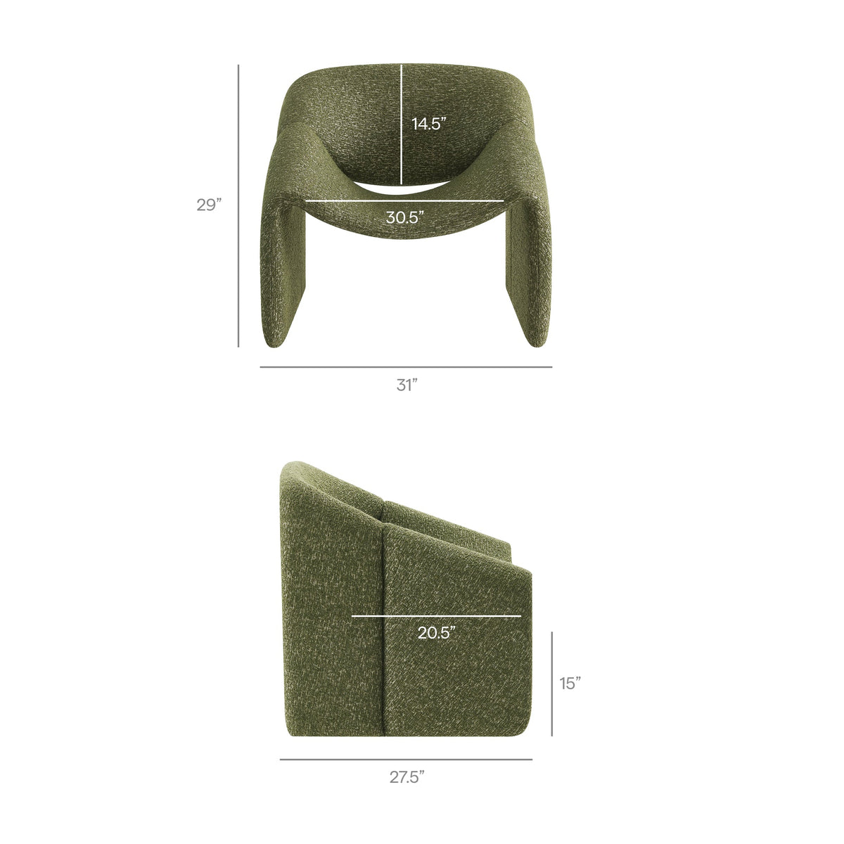 Vivi Looped Textural Fabric Curved Arm Accent Chair - view 25