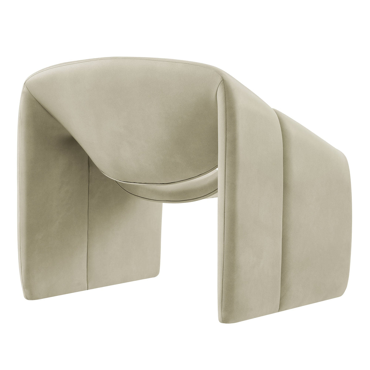 Vivi Vegan Leather Curved Arm Accent Chair