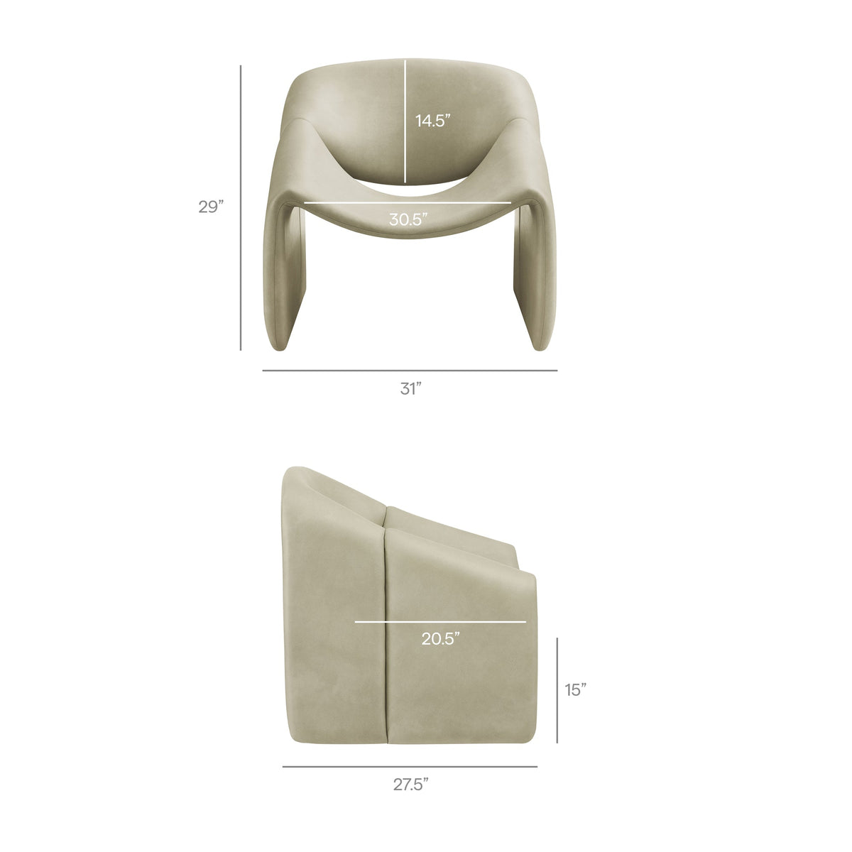 Vivi Vegan Leather Curved Arm Accent Chair