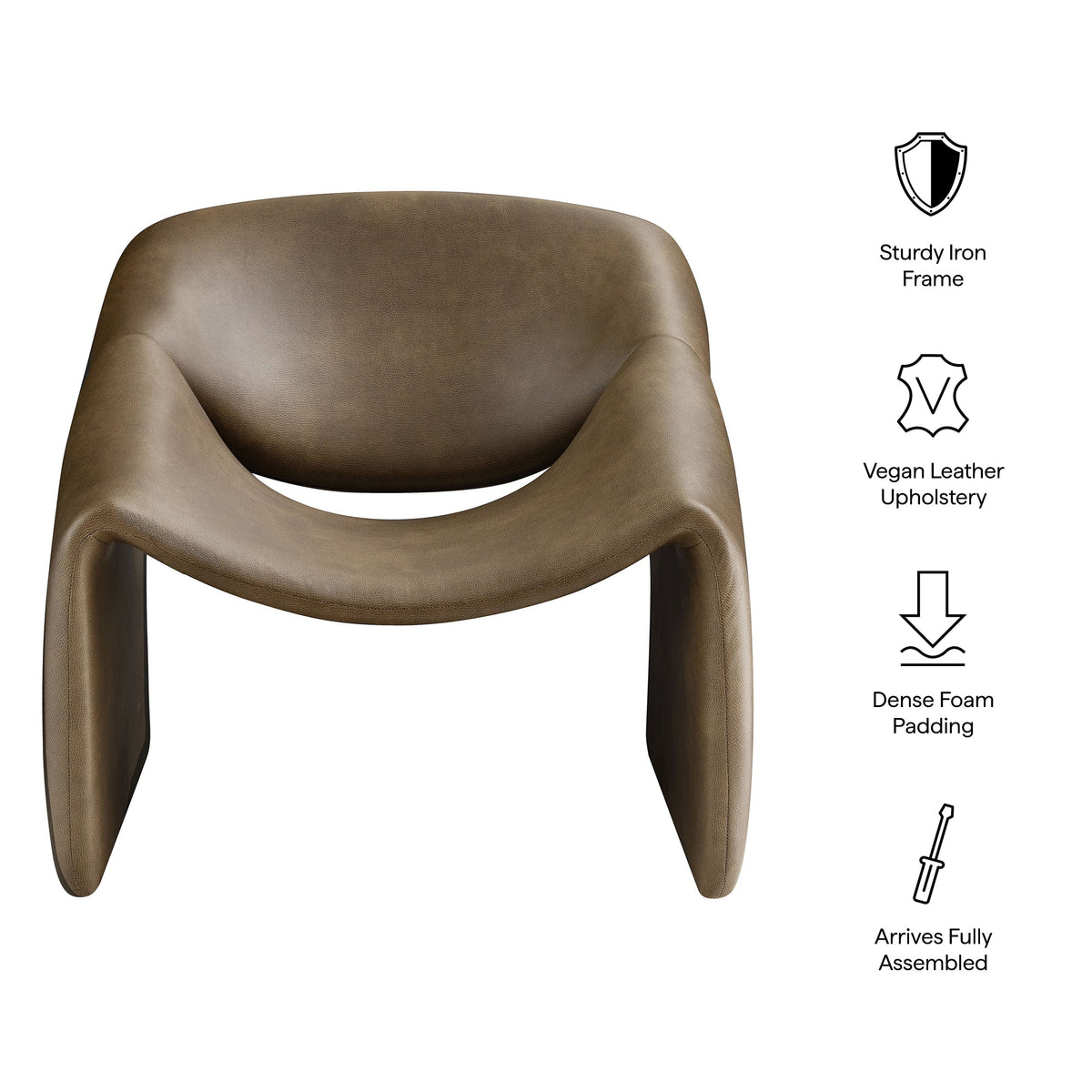 Vivi Vegan Leather Curved Arm Accent Chair