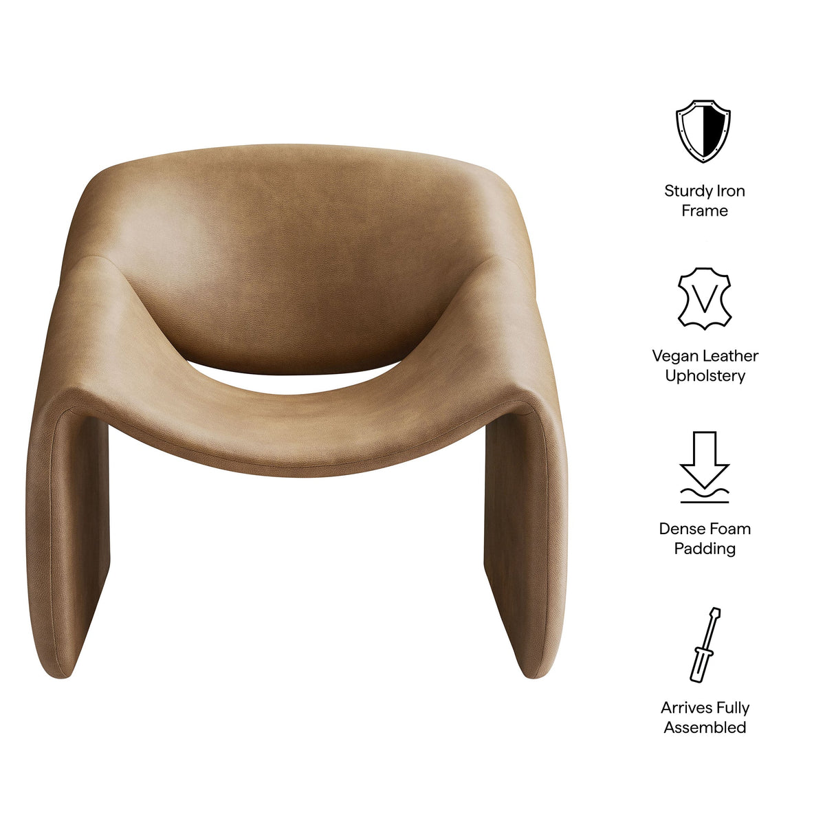 Vivi Vegan Leather Curved Arm Accent Chair