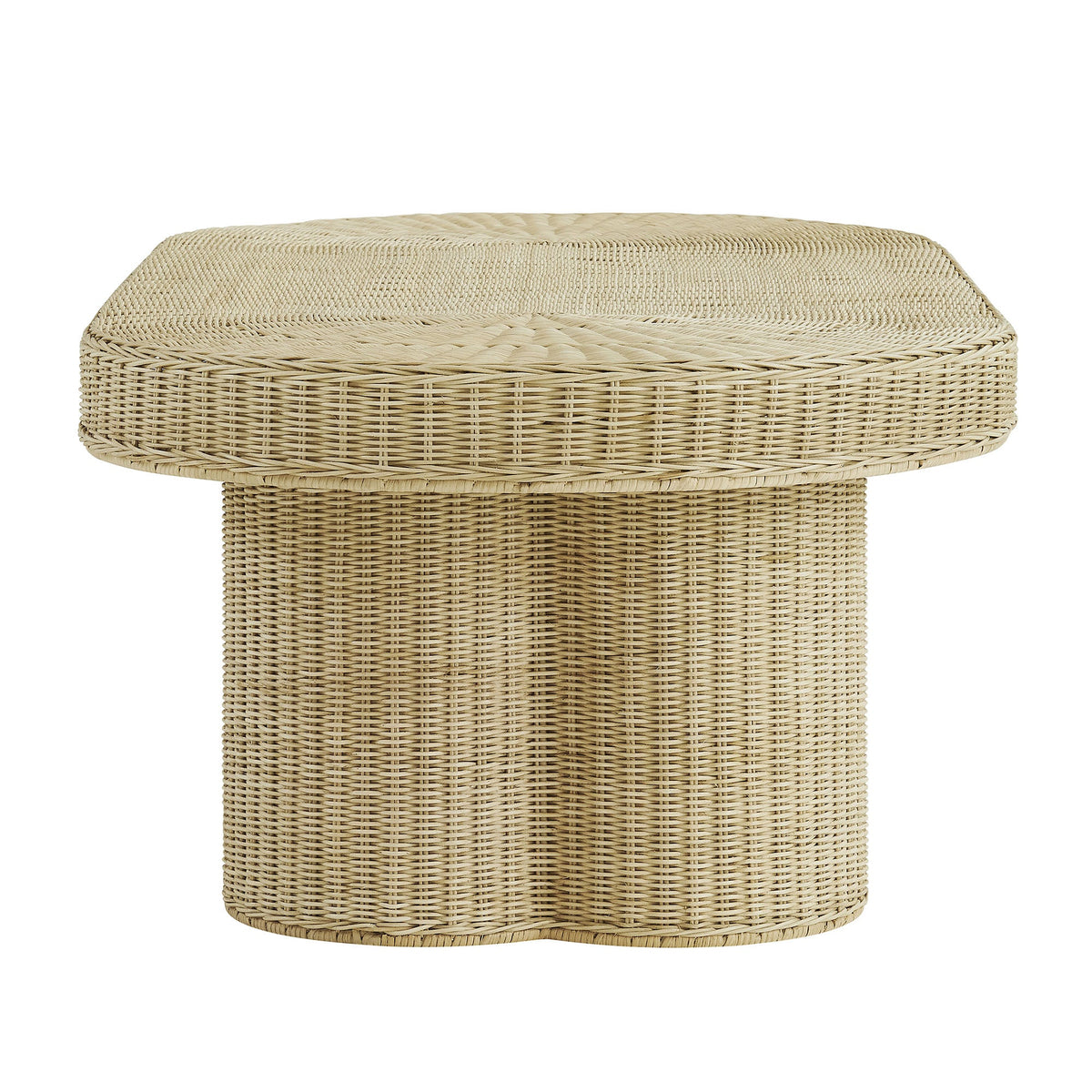 Sarova 60 Inch Natural Rattan Pedestal Coffee Table
