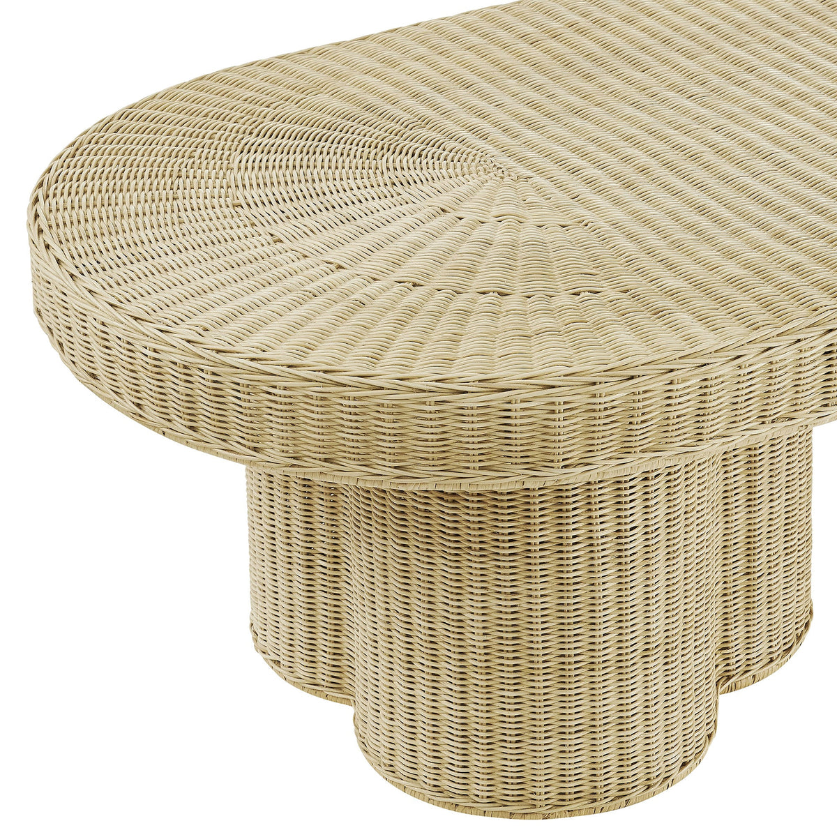 Sarova 60 Inch Natural Rattan Pedestal Coffee Table