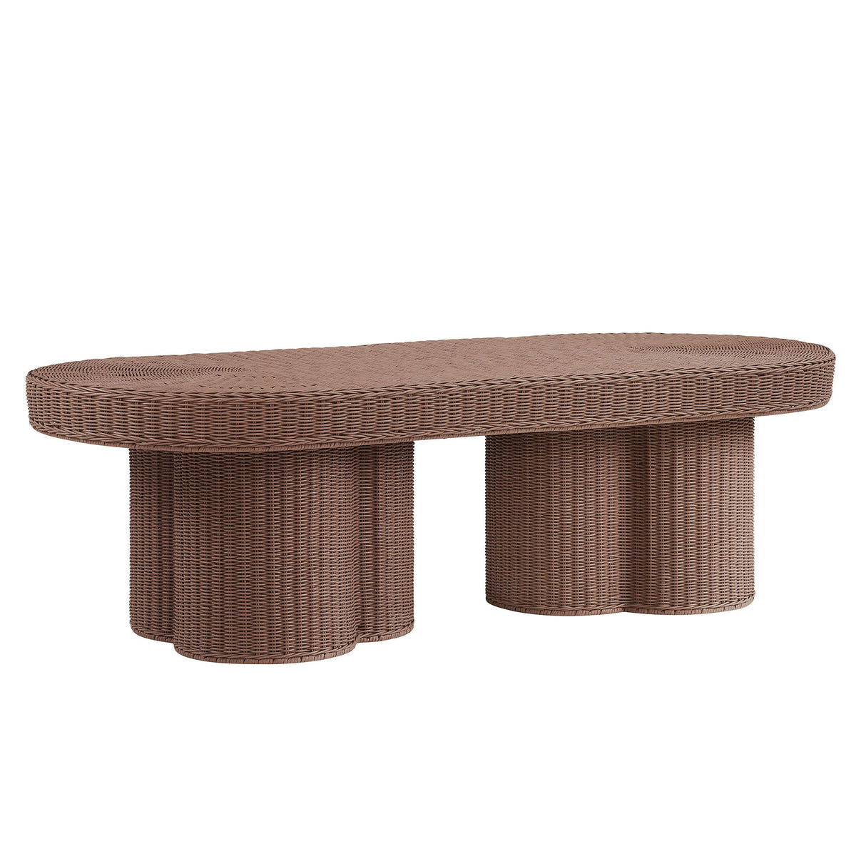 Sarova 60 Inch Natural Rattan Pedestal Coffee Table