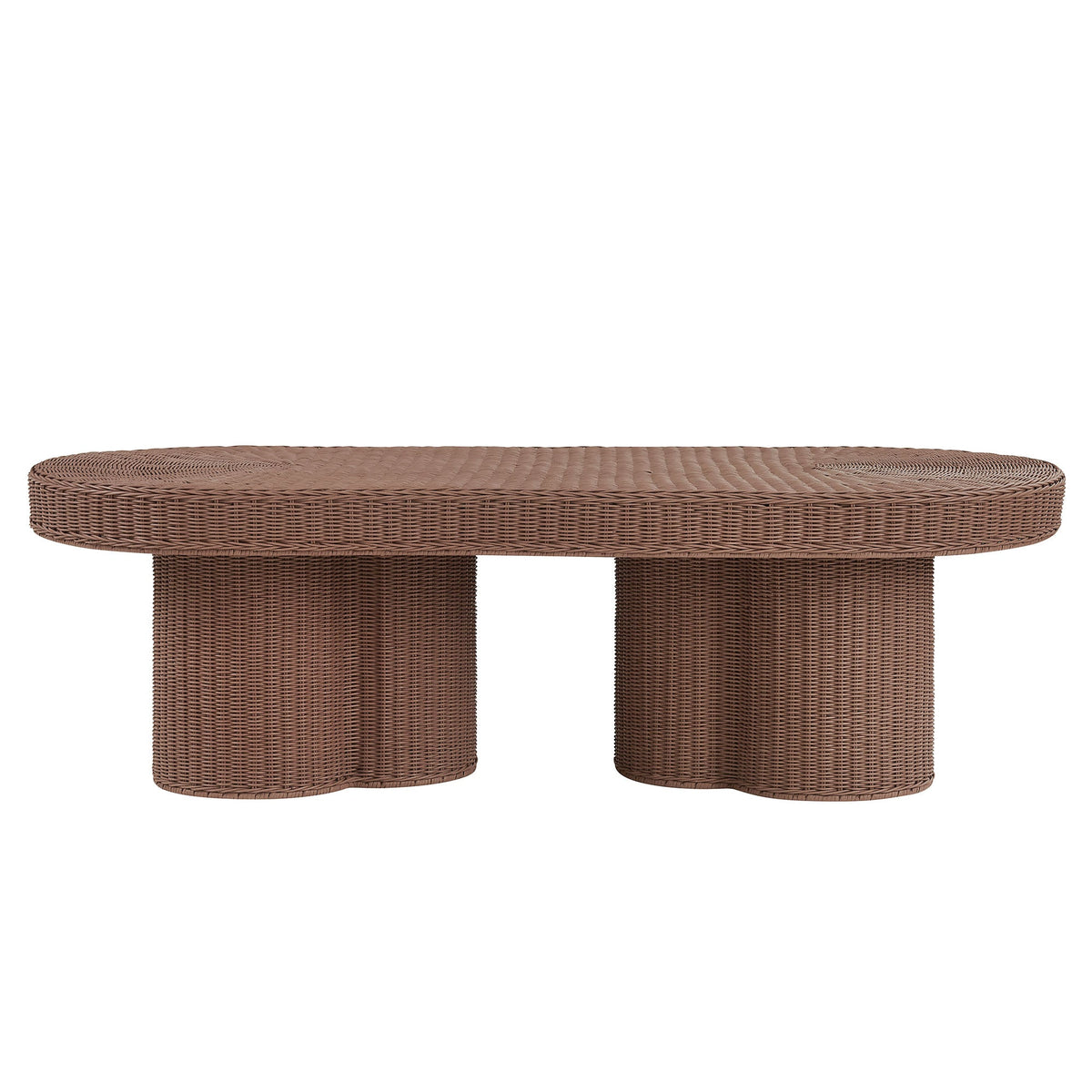 Sarova 60 Inch Natural Rattan Pedestal Coffee Table