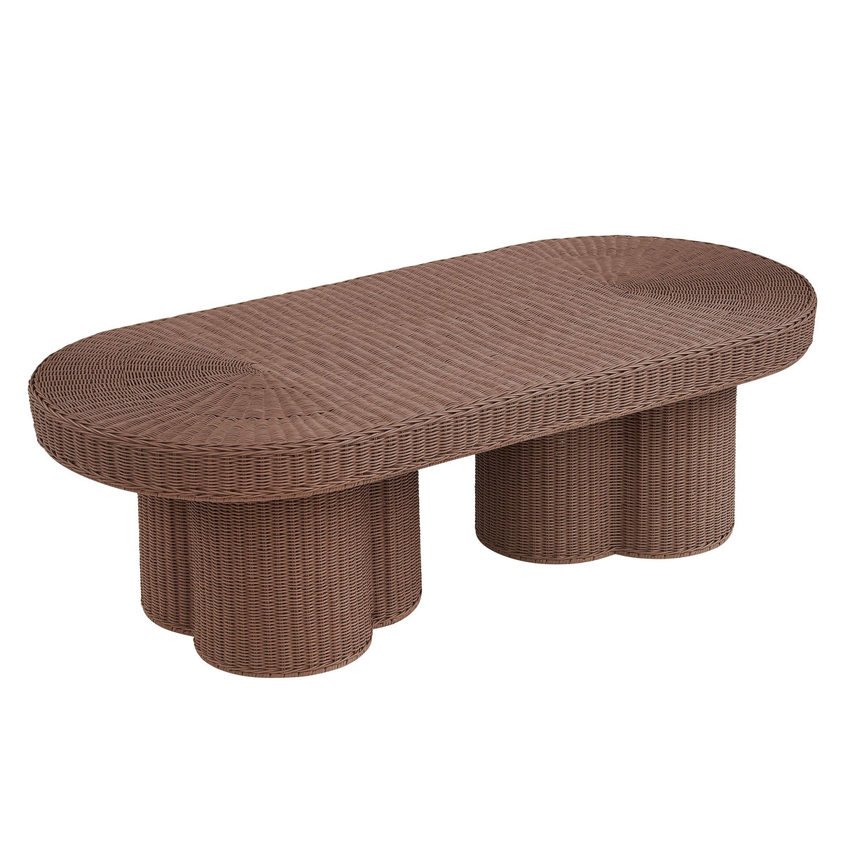 Sarova 60 Inch Natural Rattan Pedestal Coffee Table