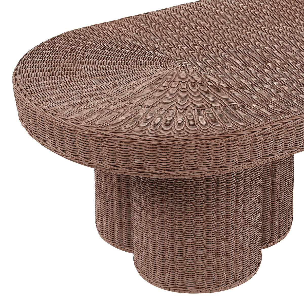 Sarova 60 Inch Natural Rattan Pedestal Coffee Table