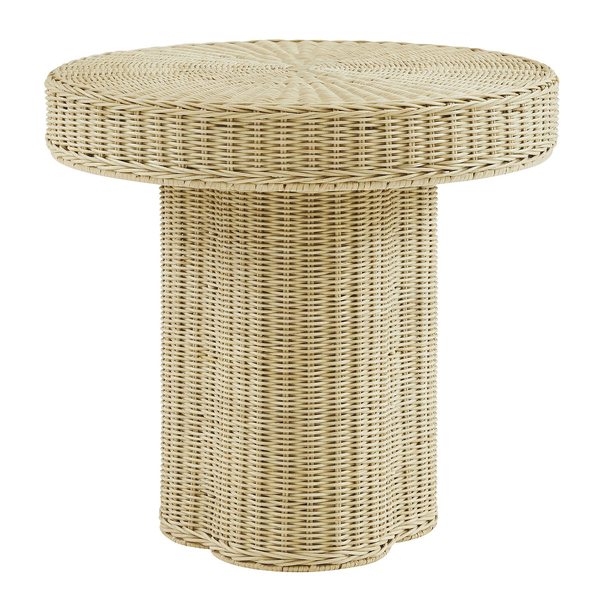 Sarova 20 Inch Natural Rattan Pedestal Side Table
