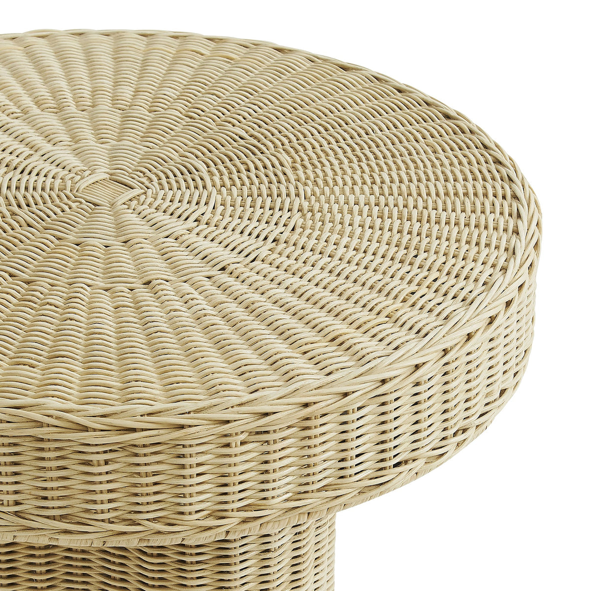 Sarova 20 Inch Natural Rattan Pedestal Side Table