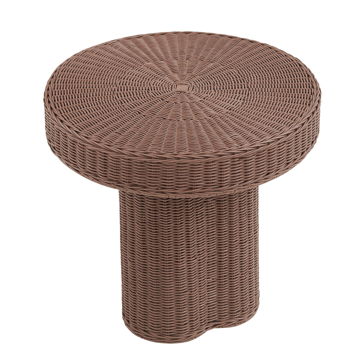 Sarova 20 Inch Natural Rattan Pedestal Side Table
