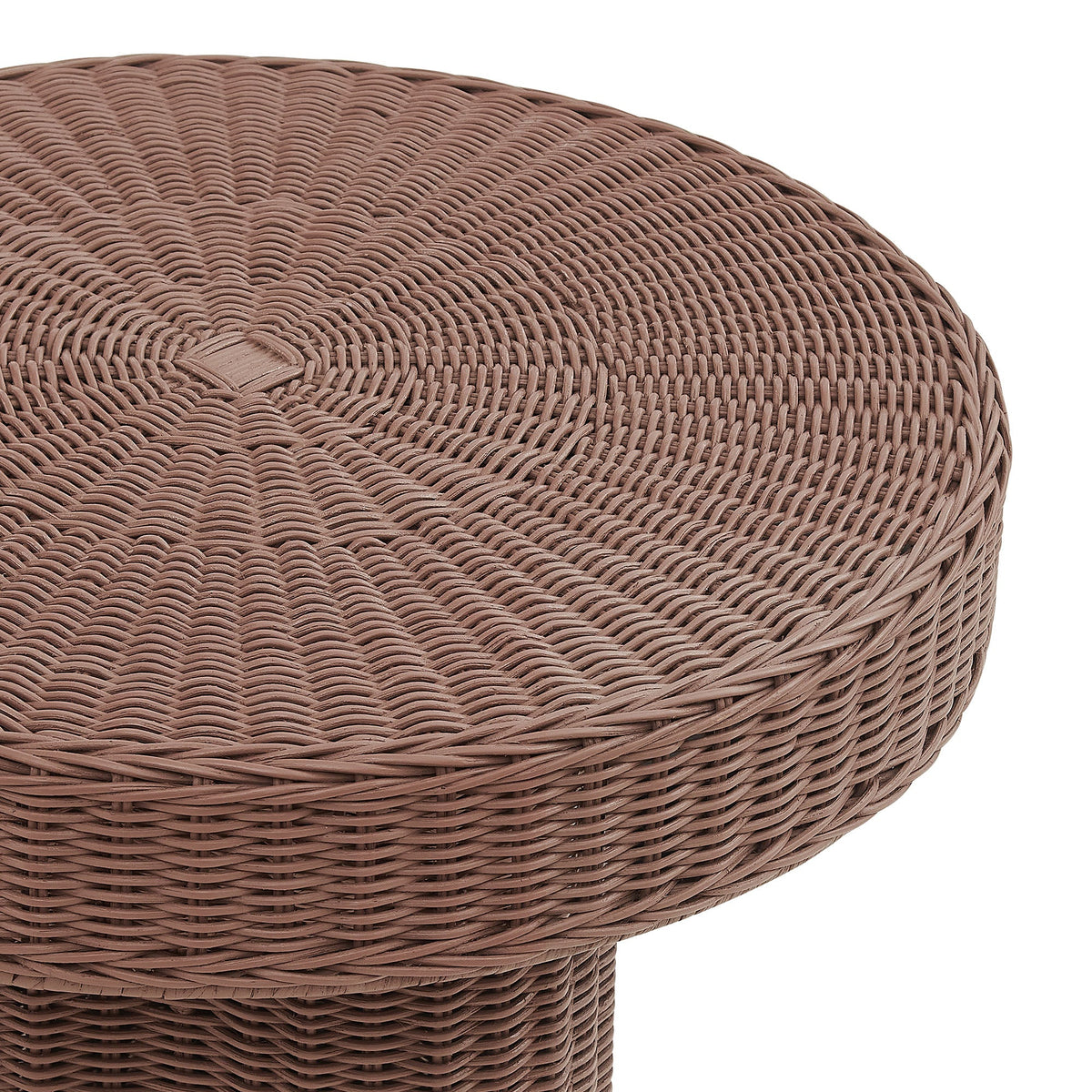 Sarova 20 Inch Natural Rattan Pedestal Side Table