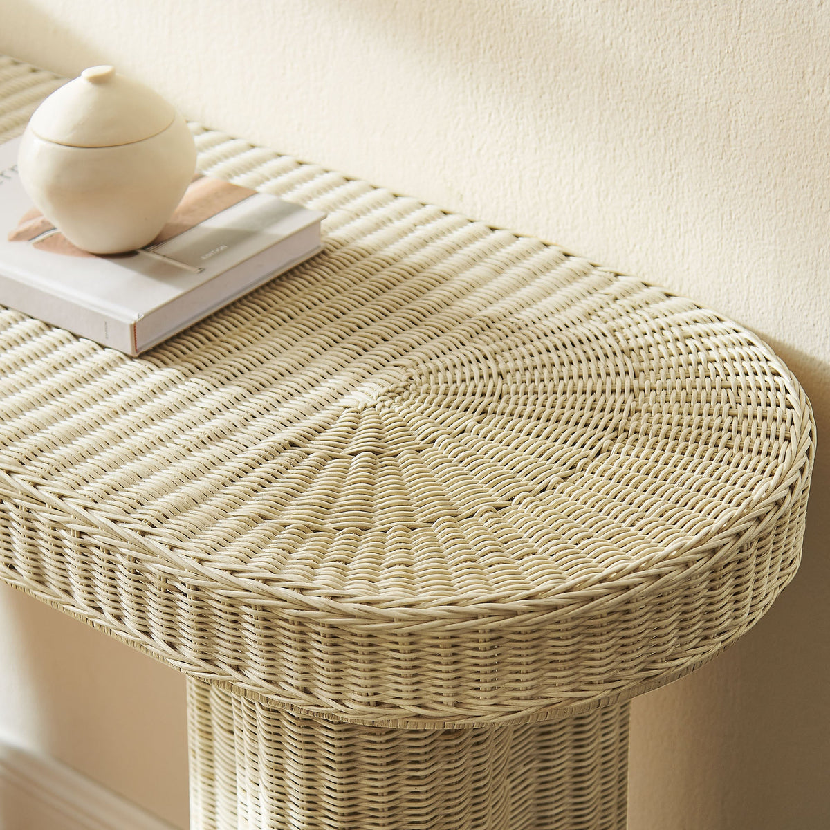 Sarova 59 Inch Natural Rattan Console Table