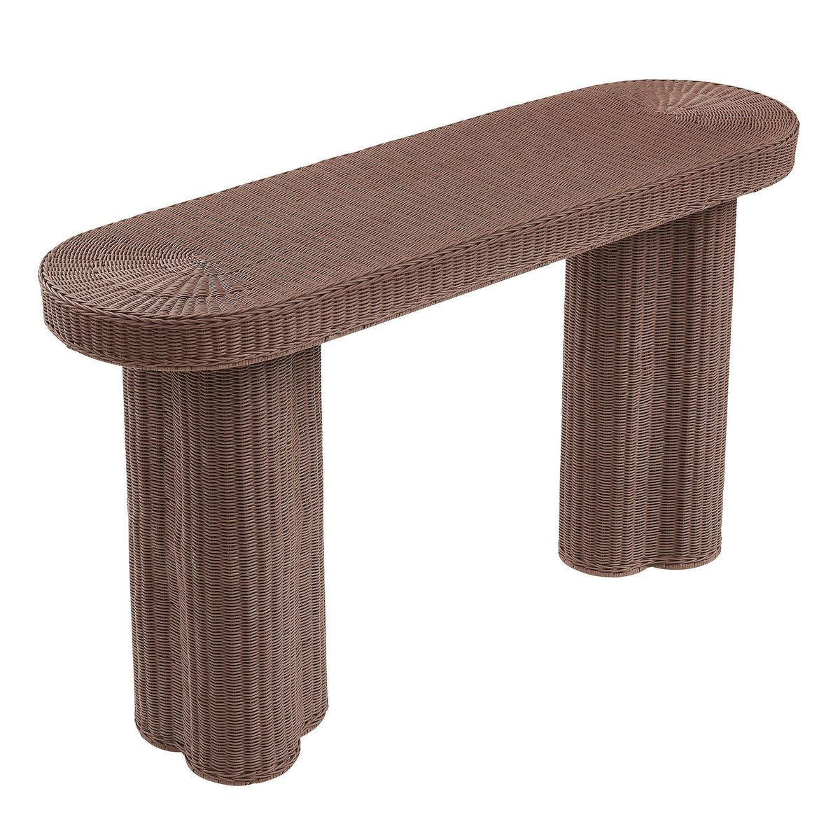 Sarova 59 Inch Natural Rattan Console Table