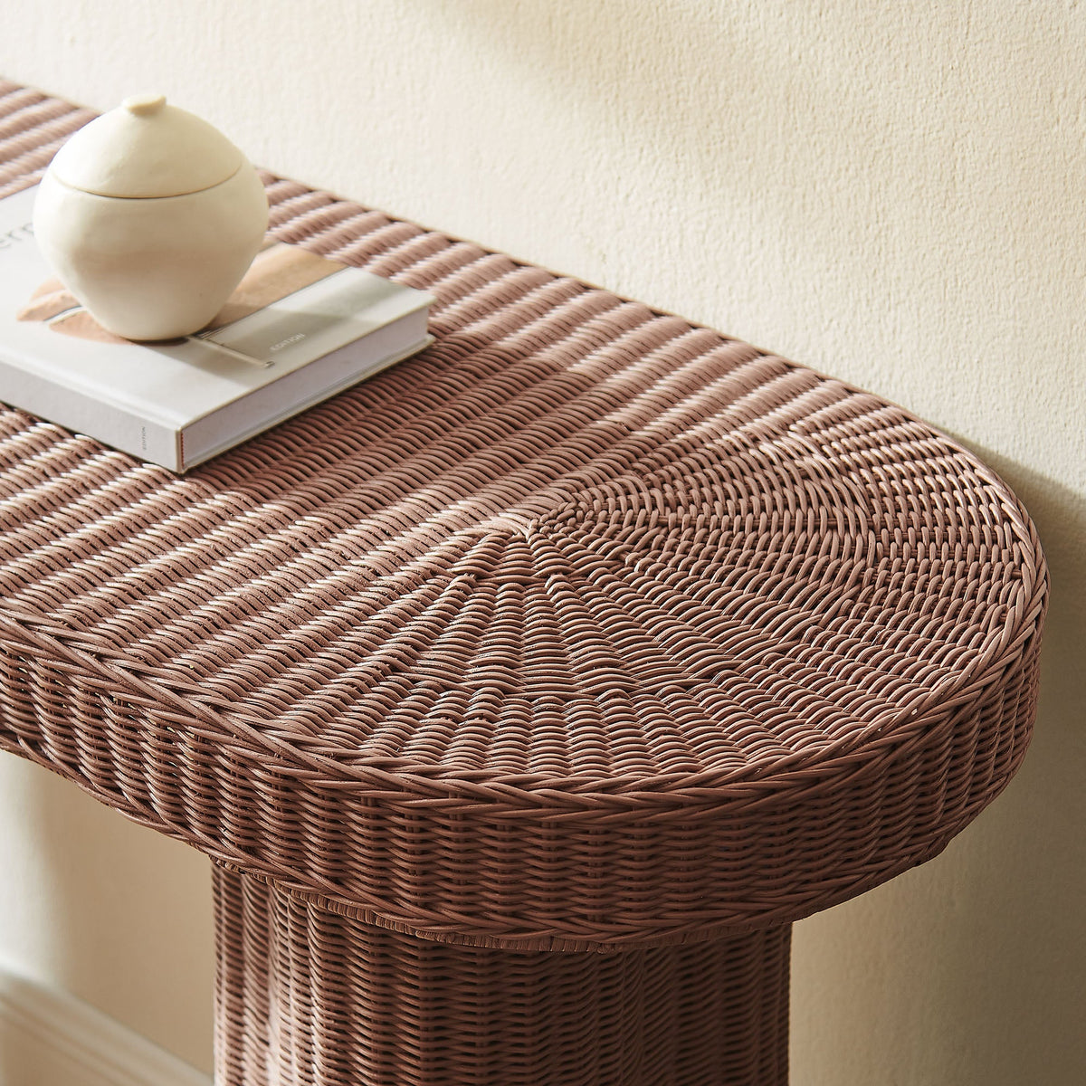 Sarova 59 Inch Natural Rattan Console Table