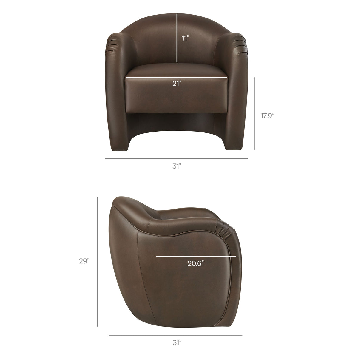 Compose Barrel Vegan Leather Accent Chair