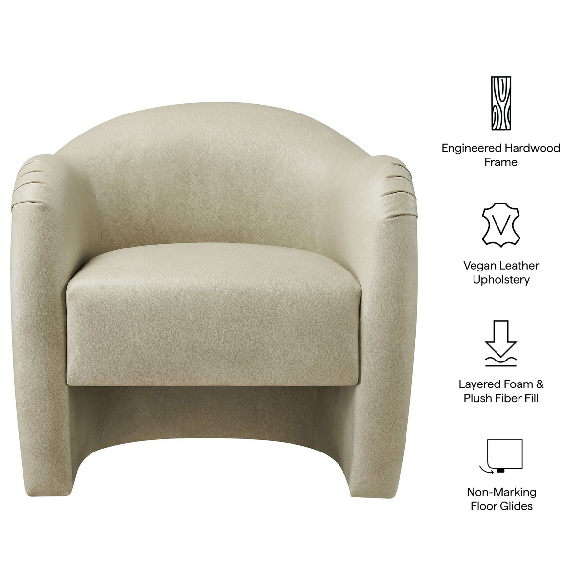 Compose Barrel Vegan Leather Accent Chair
