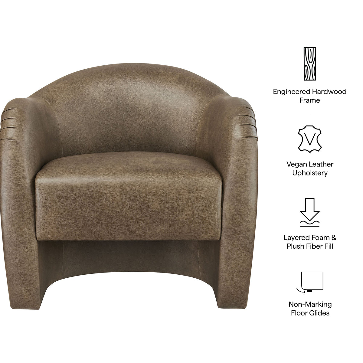 Compose Barrel Vegan Leather Accent Chair