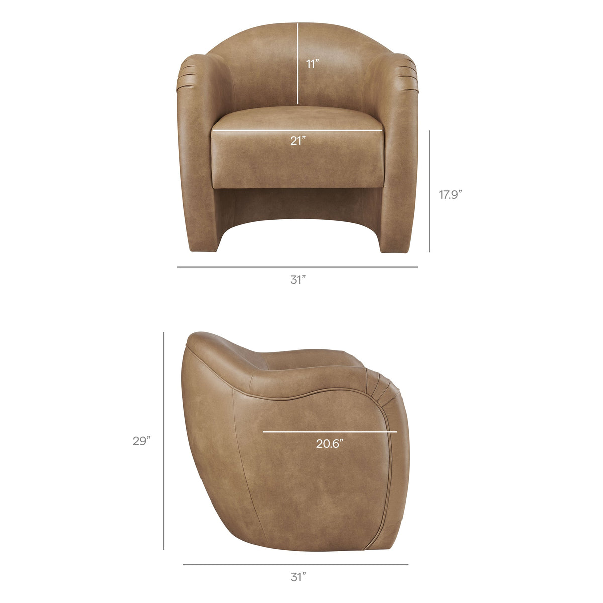 Compose Barrel Vegan Leather Accent Chair
