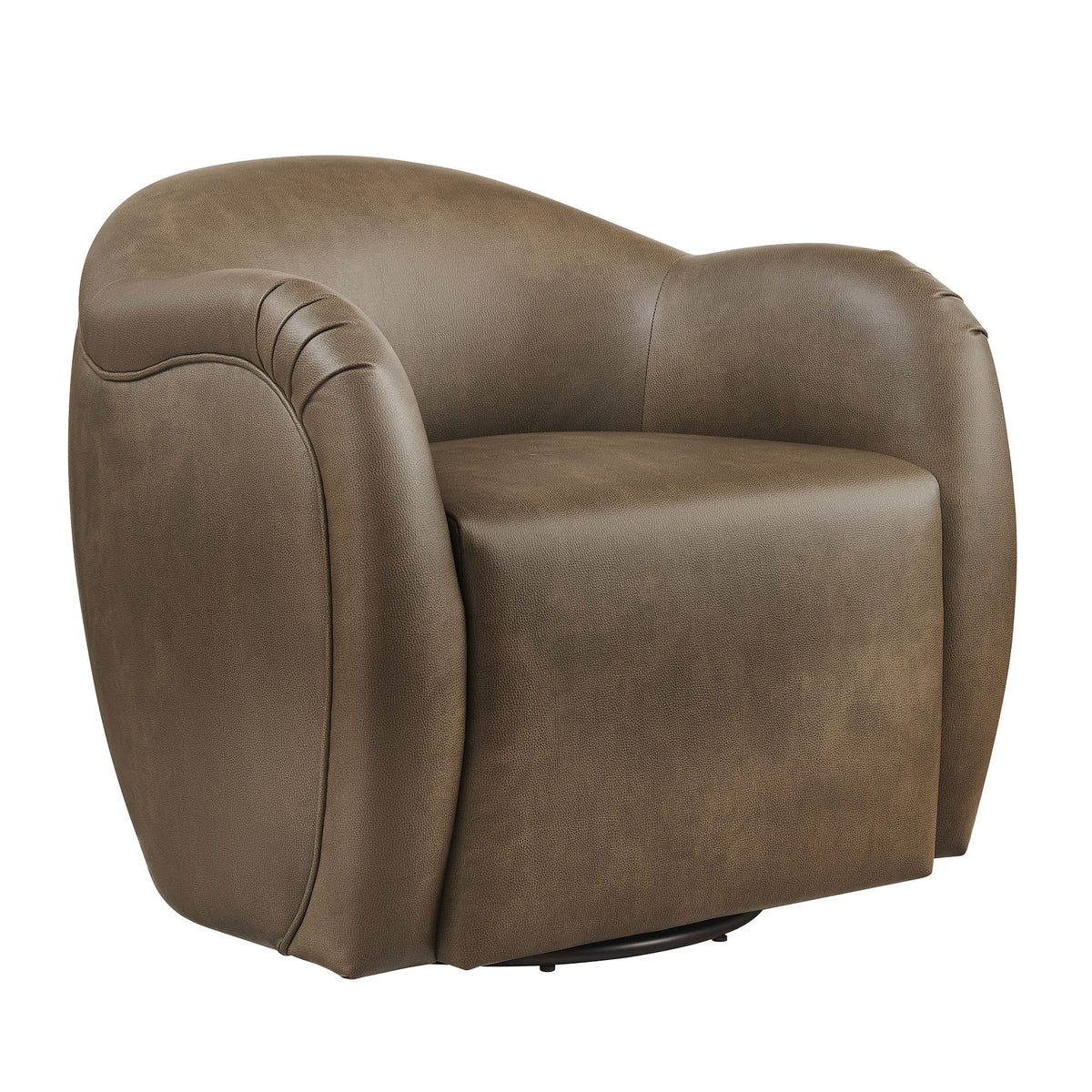 Compose Barrel Vegan Leather Swivel Armchair