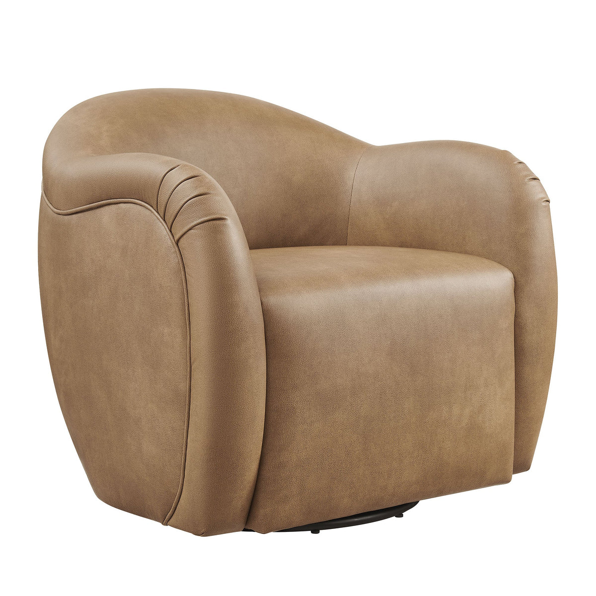 Compose Barrel Vegan Leather Swivel Armchair