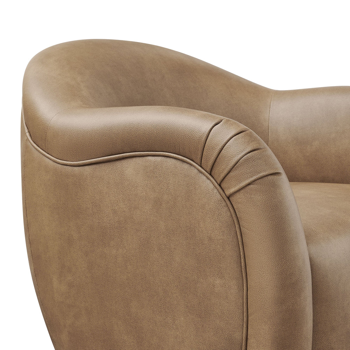 Compose Barrel Vegan Leather Swivel Armchair