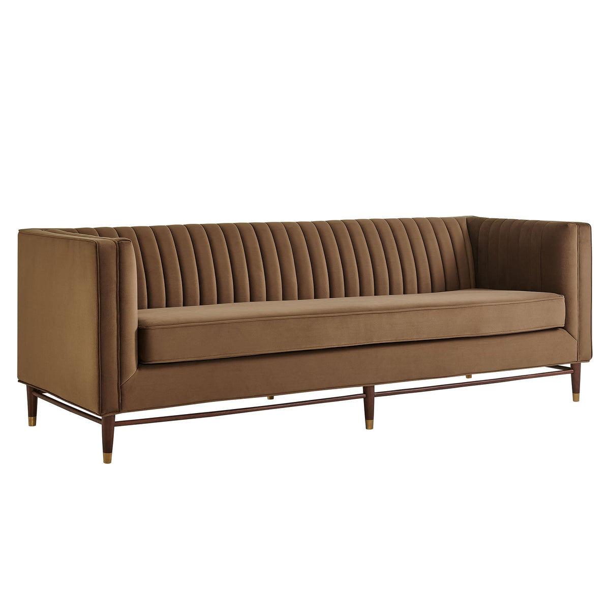 Devote 93 Inch Performance Velvet Channel Tufted Sofa
