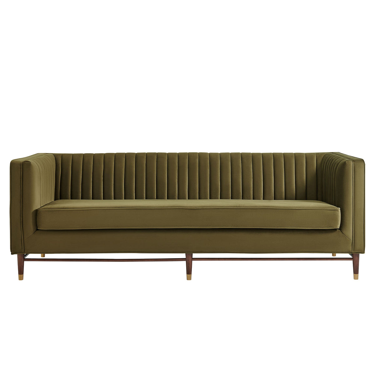 Devote 93 Inch Performance Velvet Channel Tufted Sofa