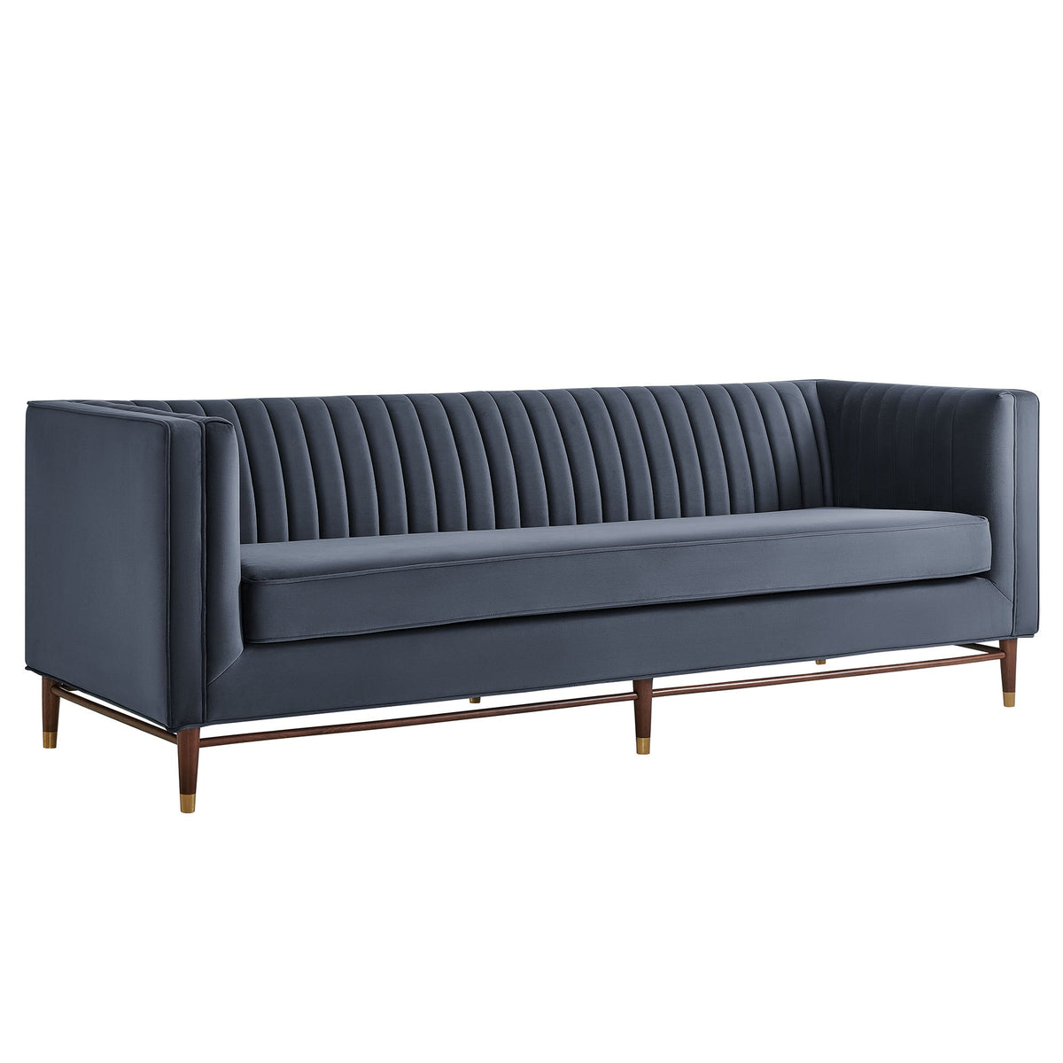 Devote 93 Inch Performance Velvet Channel Tufted Sofa