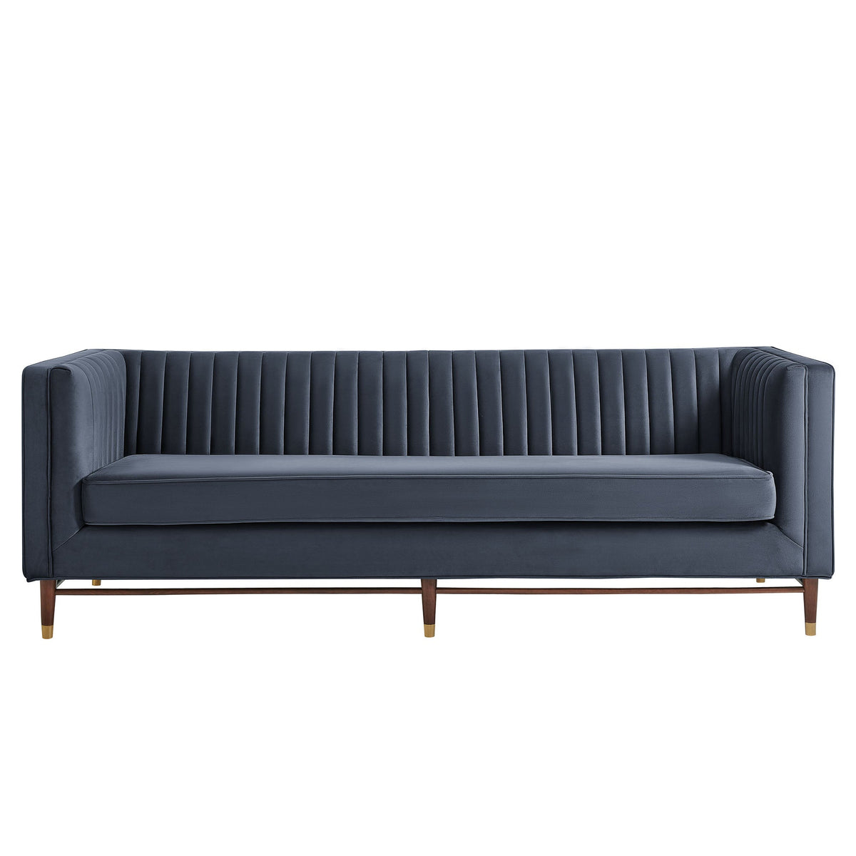 Devote 93 Inch Performance Velvet Channel Tufted Sofa