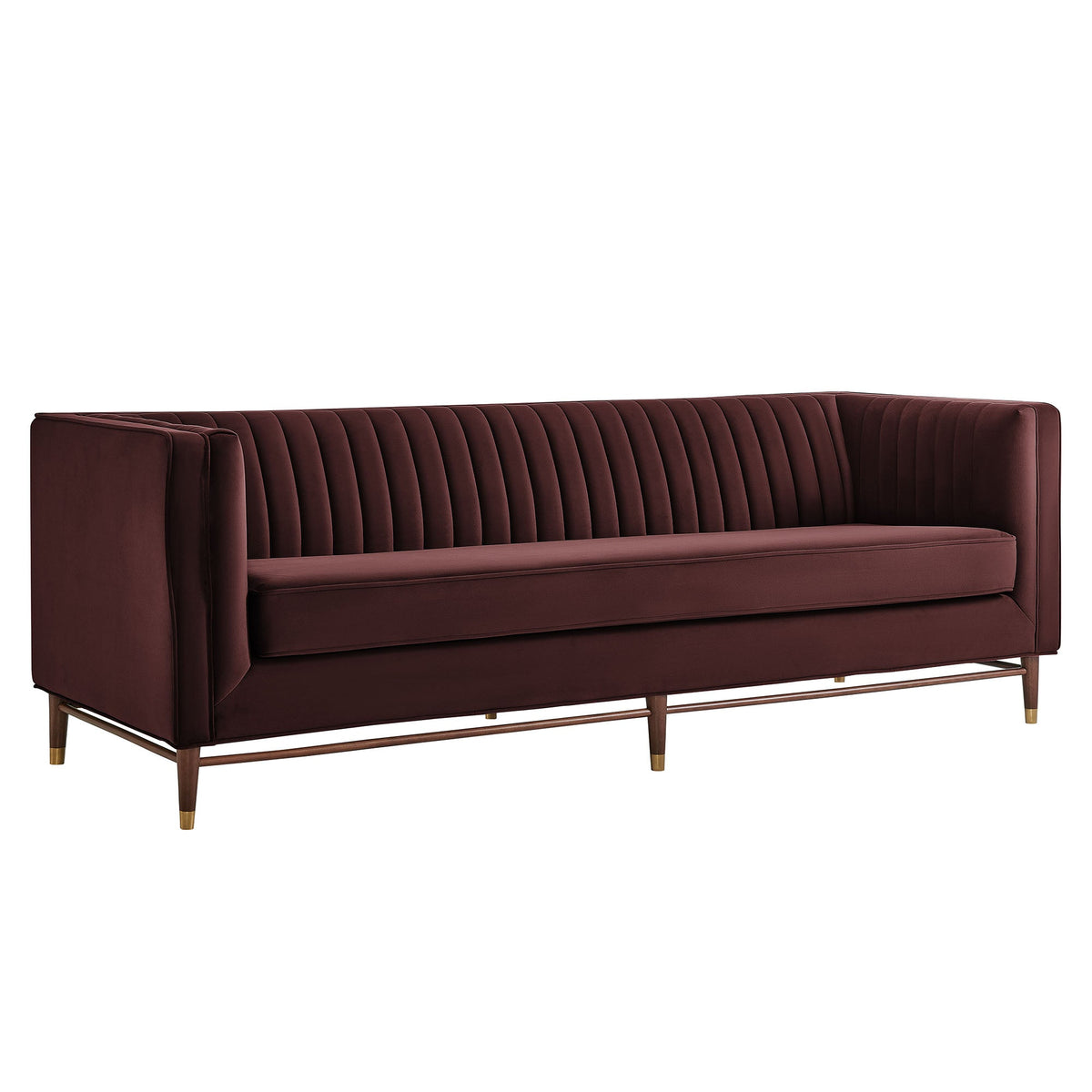 Devote 93 Inch Performance Velvet Channel Tufted Sofa