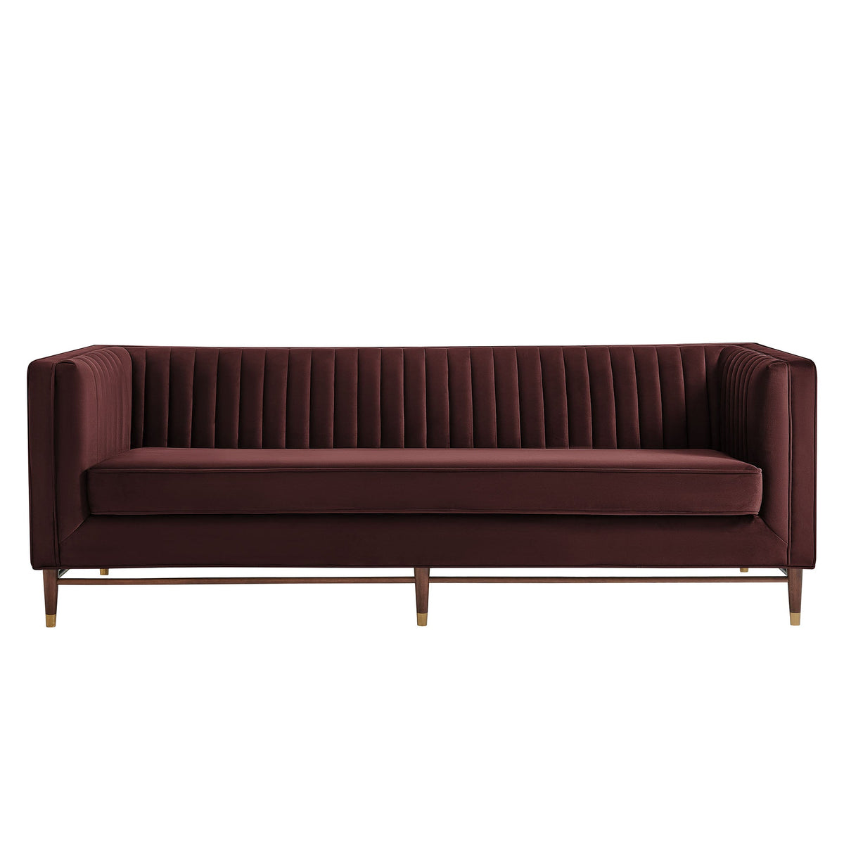 Devote 93 Inch Performance Velvet Channel Tufted Sofa