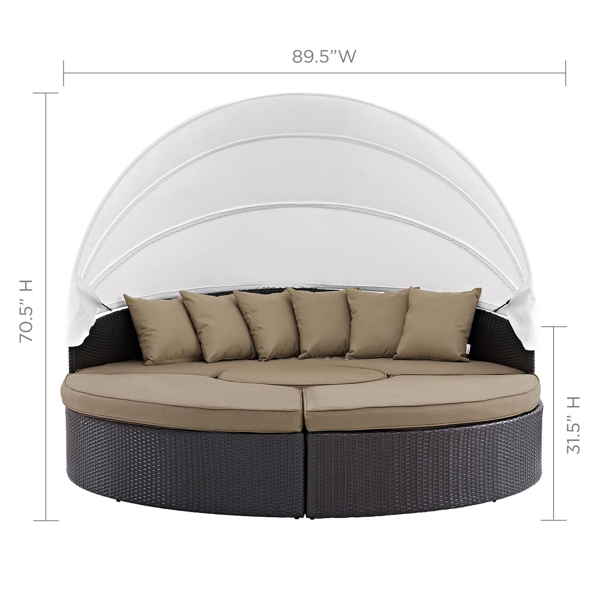 Quest Wicker Rattan Outdoor Patio Canopy Sectional Daybed