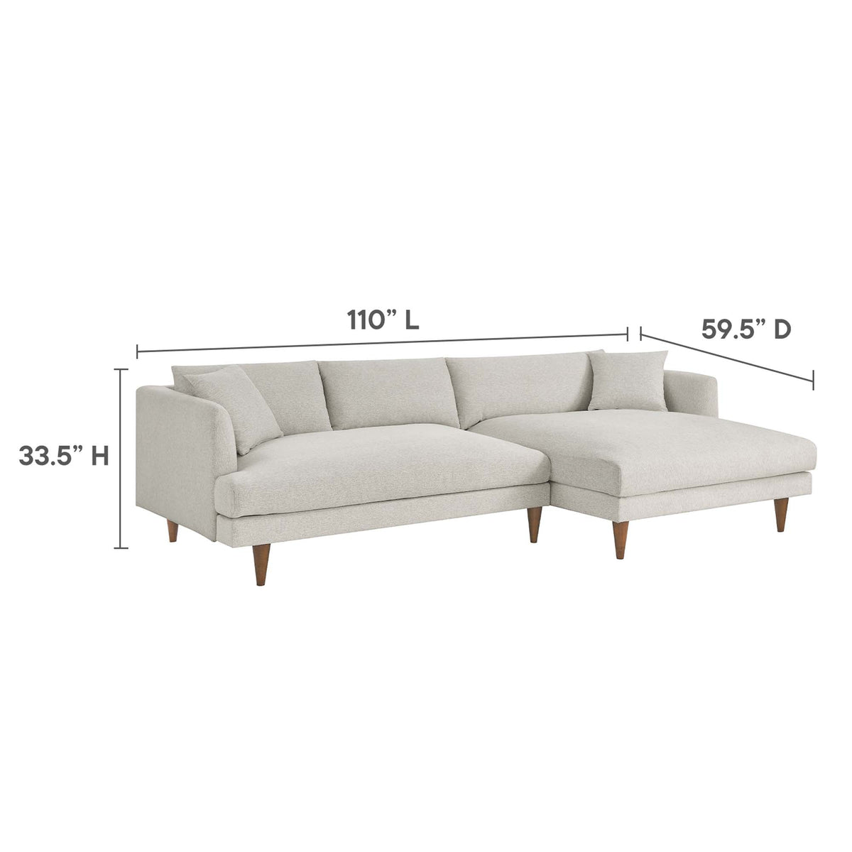 Zoya Right-Facing Down Filled Overstuffed Right Sectional Sofa - view 7
