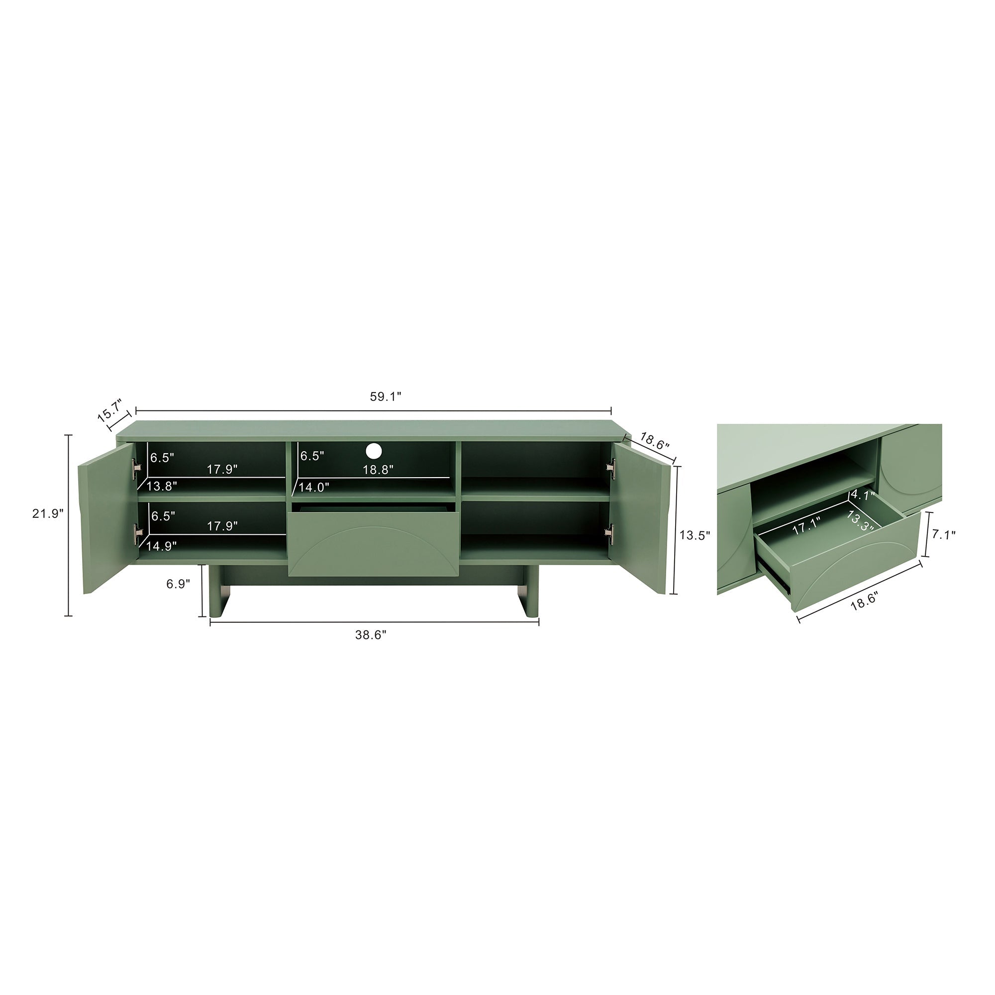 Ella Sage Green 59" TV Stand
