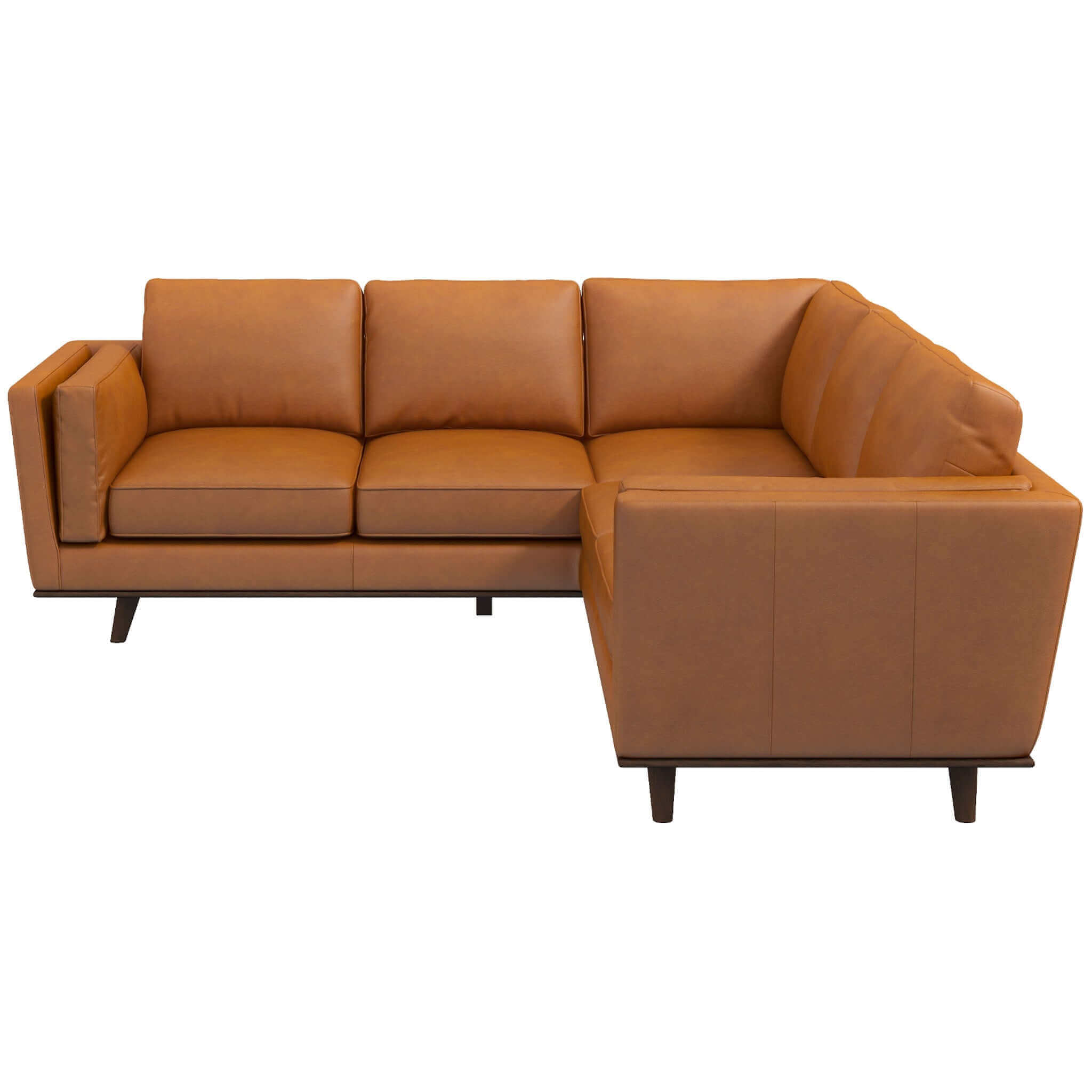 Everen Tan Leather Corner Sofa