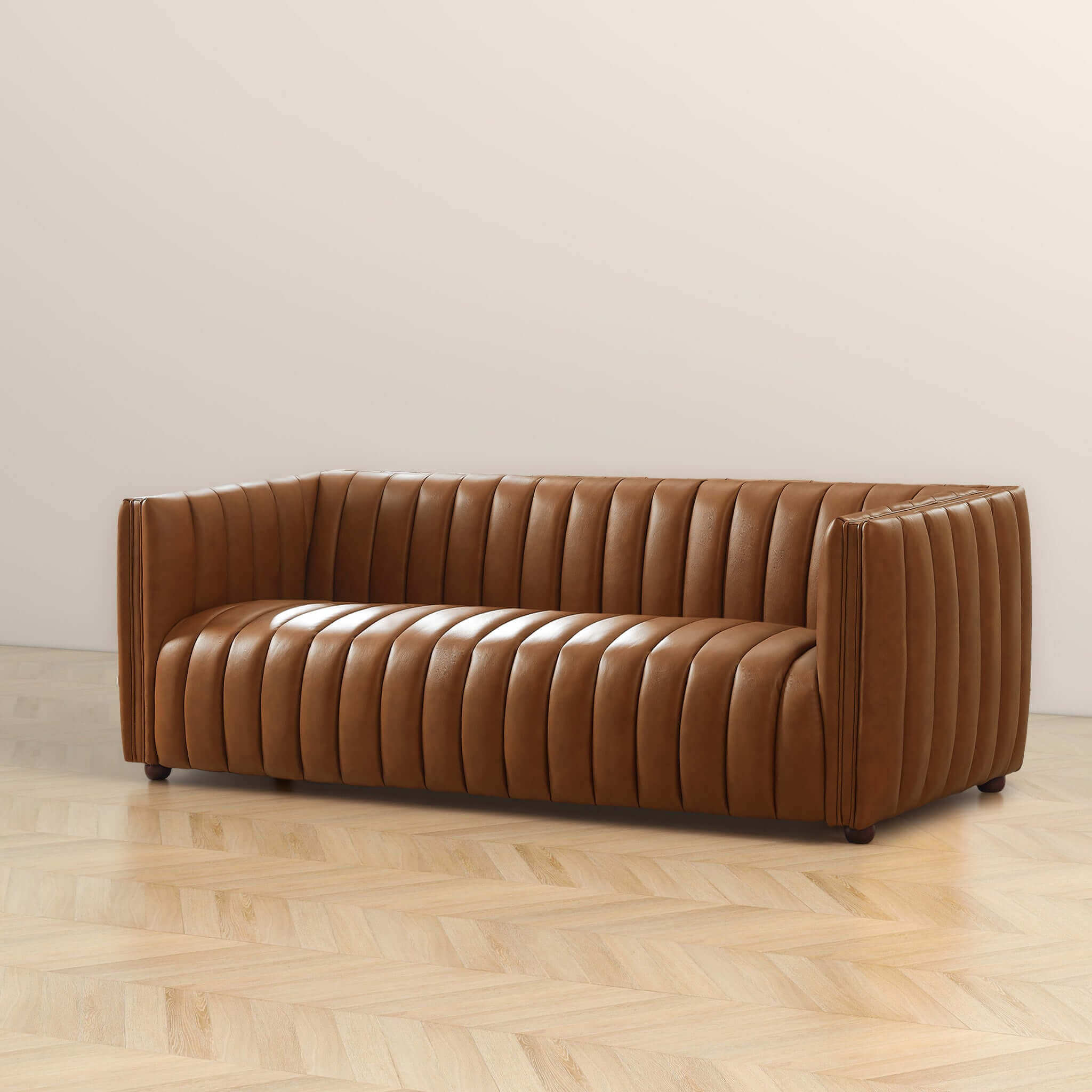 Fiske Leather Sofa