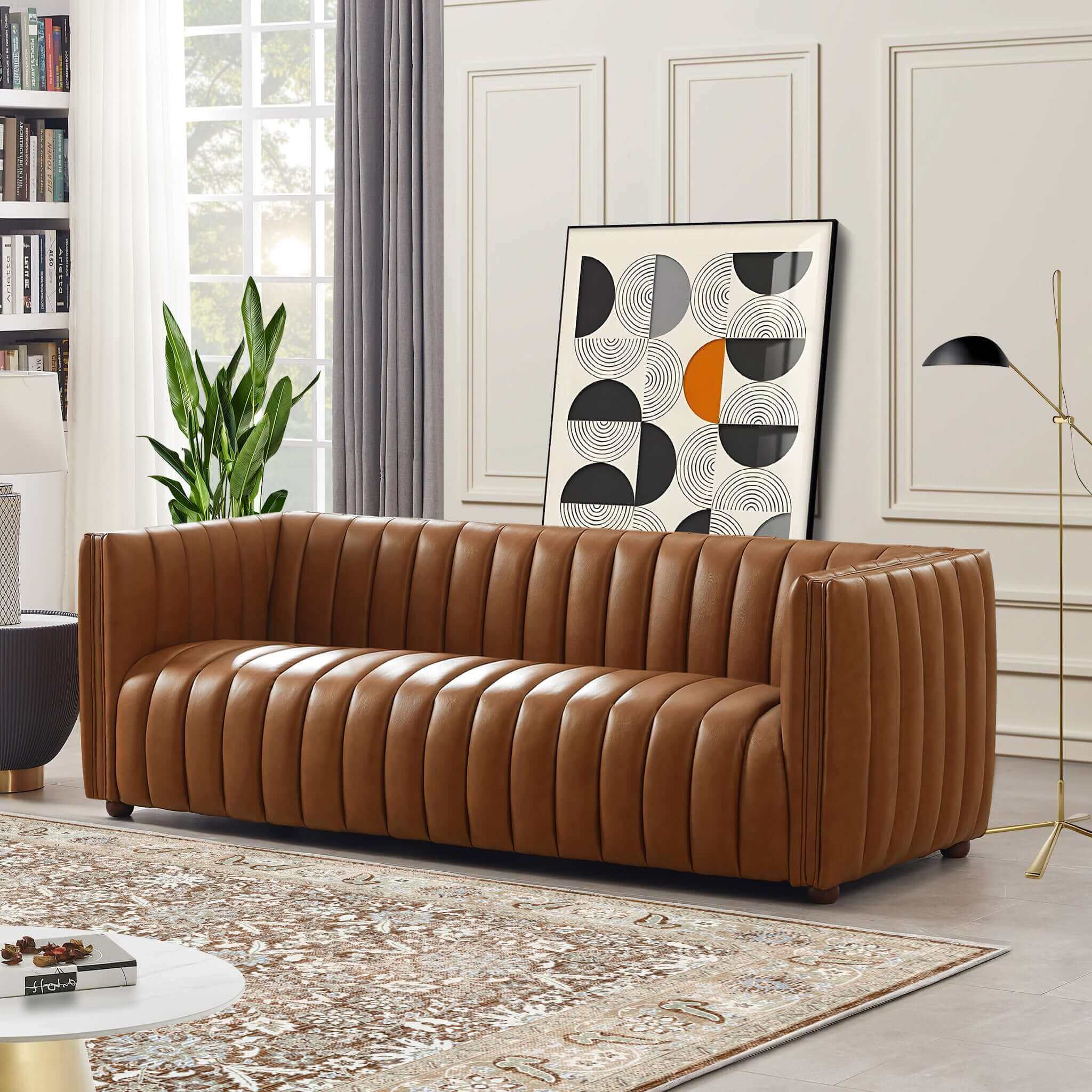 Fiske Leather Sofa