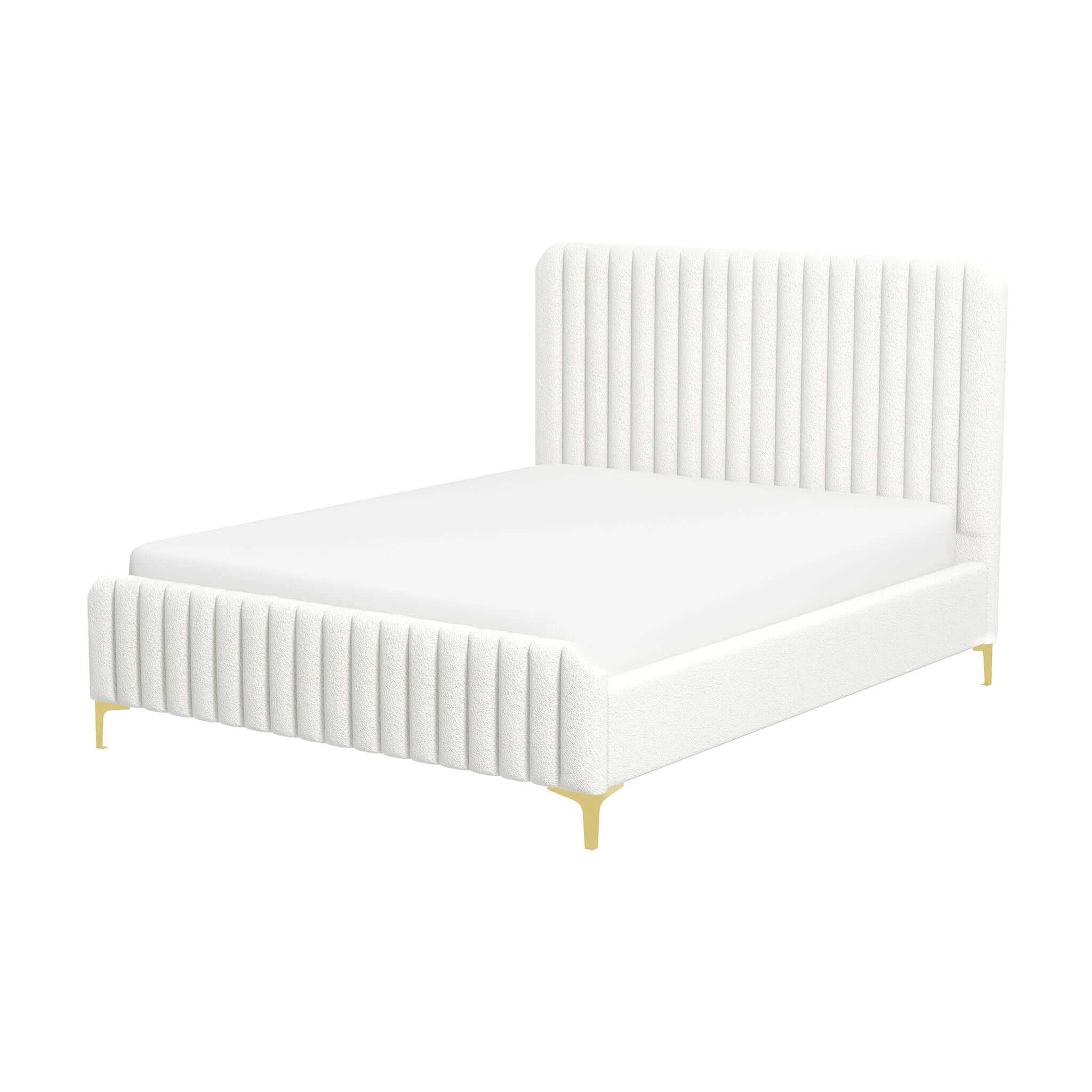 Flatbush Boucle Platform Bed (Queen)