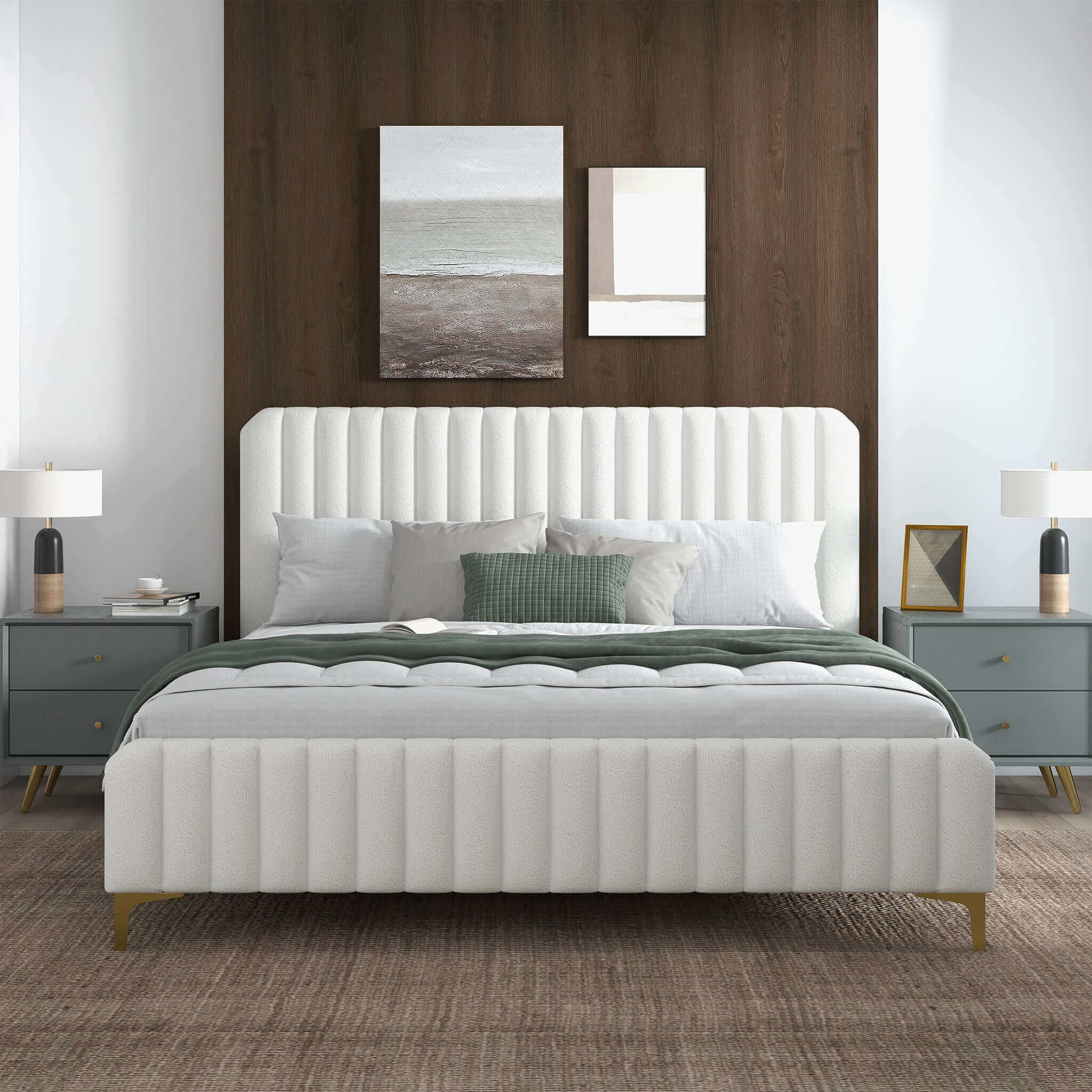 Flatbush Boucle Platform Bed (King)