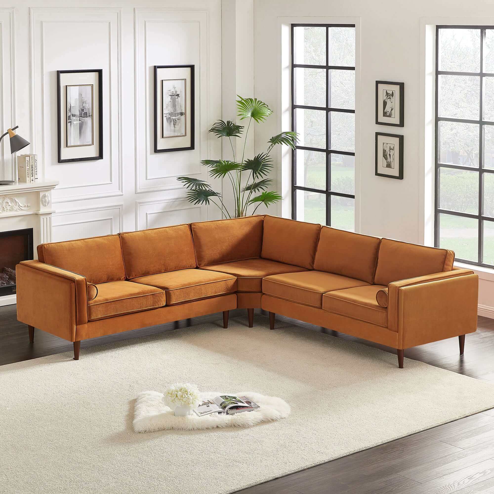 Velvet modern store sectional