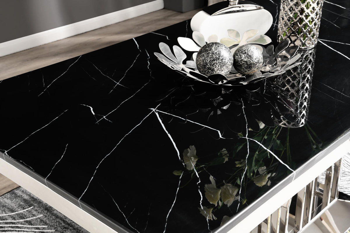 Marble Table Tops & Stainless Steel Bases (Sold Separately)