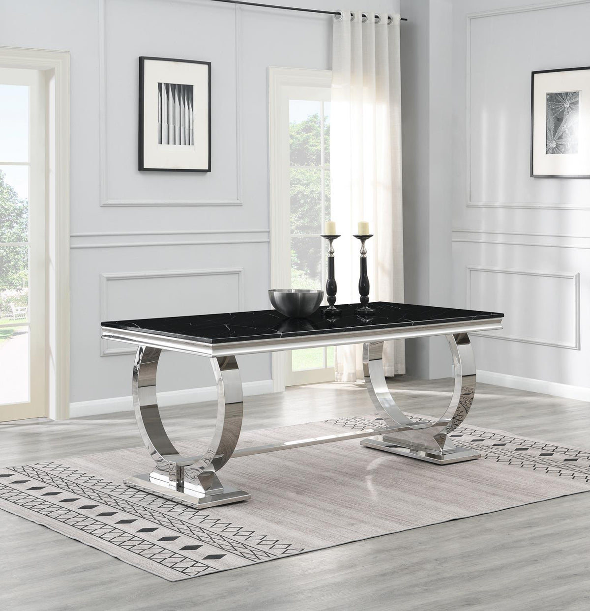 Marble Table Tops & Stainless Steel Bases (Sold Separately)