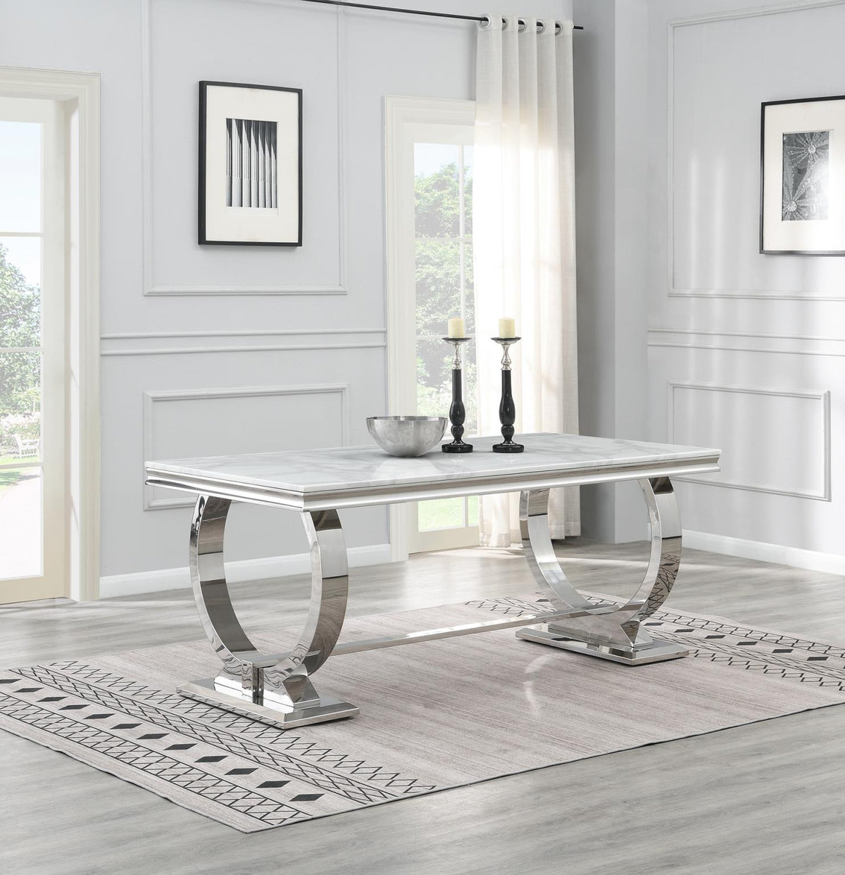 Marble Table Tops & Stainless Steel Bases (Sold Separately)
