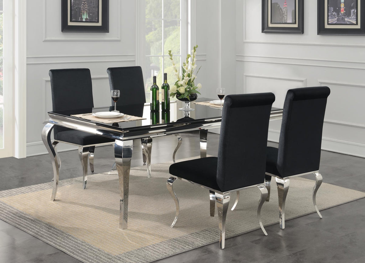 Black Rectangular Glamour Dining Collection