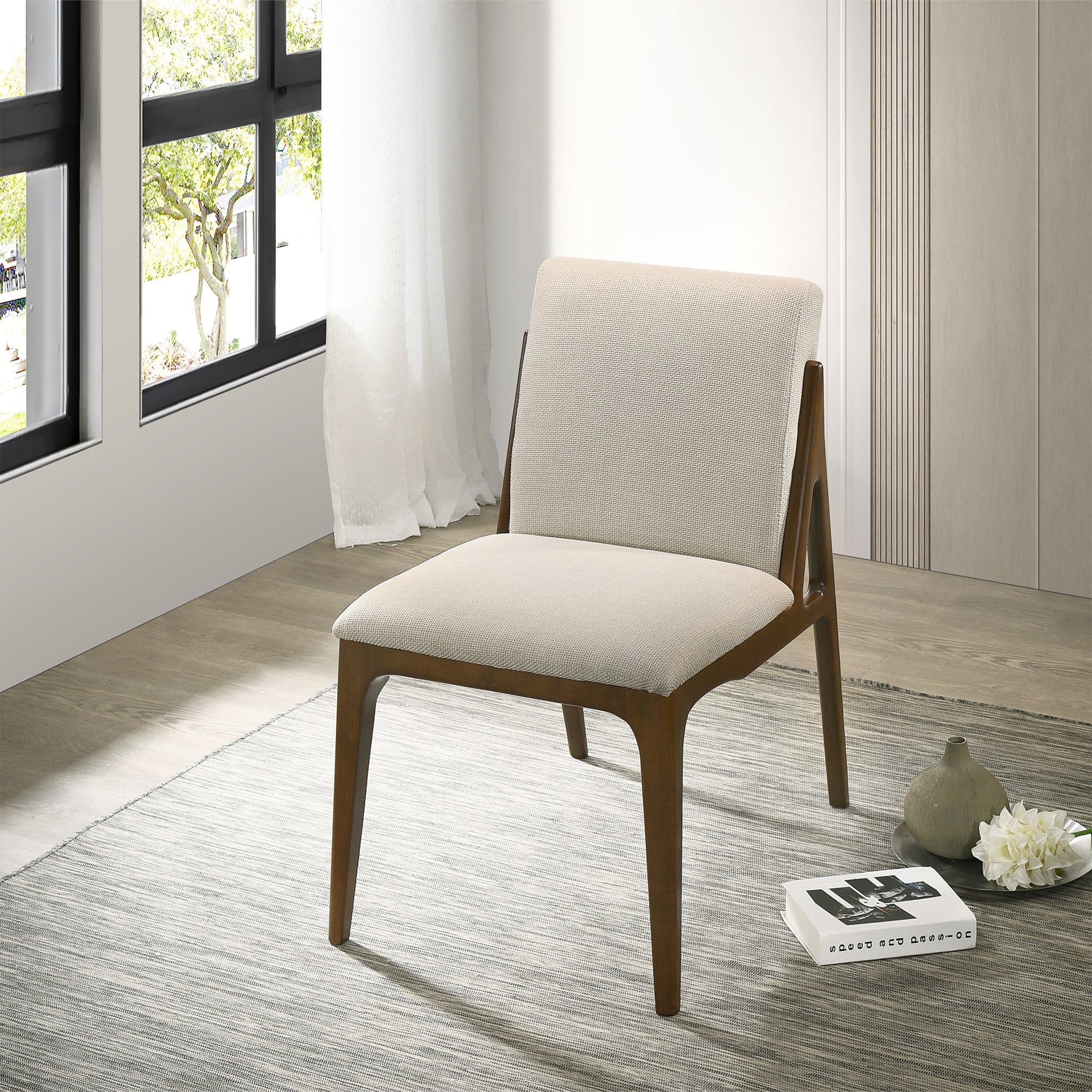 Griffin Cream Fabric Dining Chair Set of 2