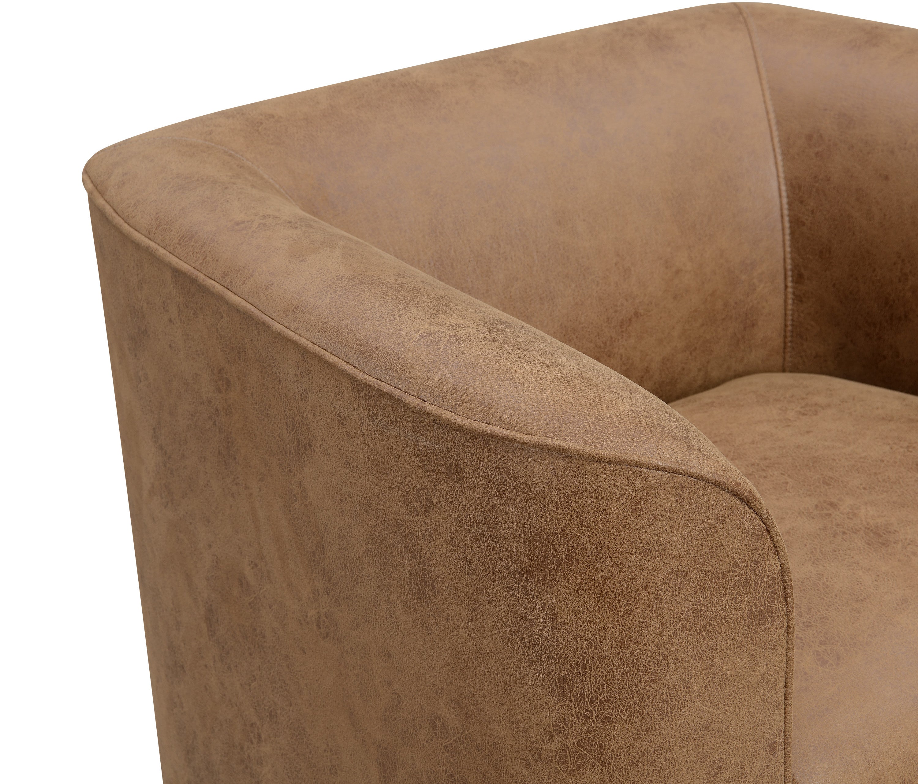 Gemma Brown Vegan Leather Swivel Accent Chair
