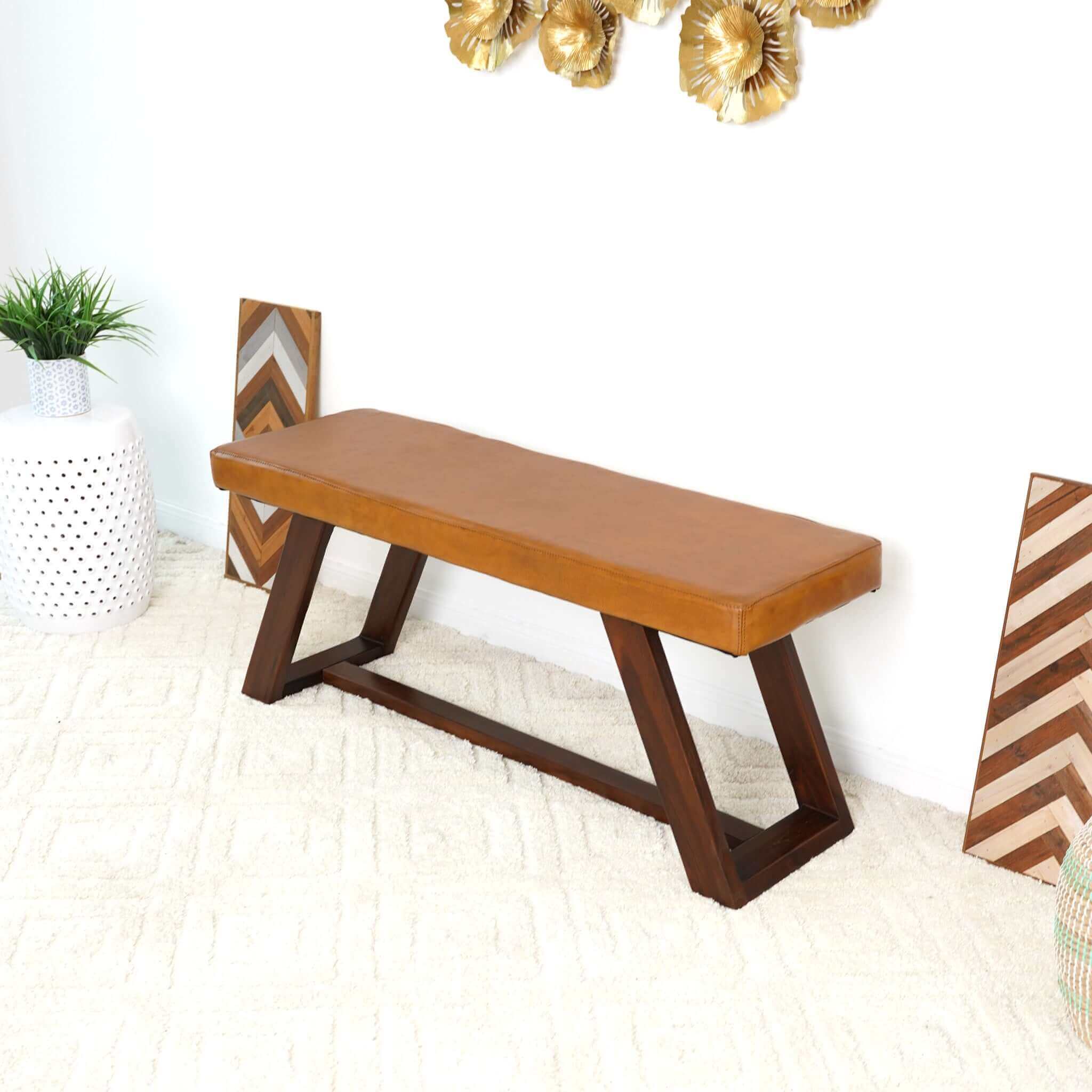 Vapor Genuine Leather Bench