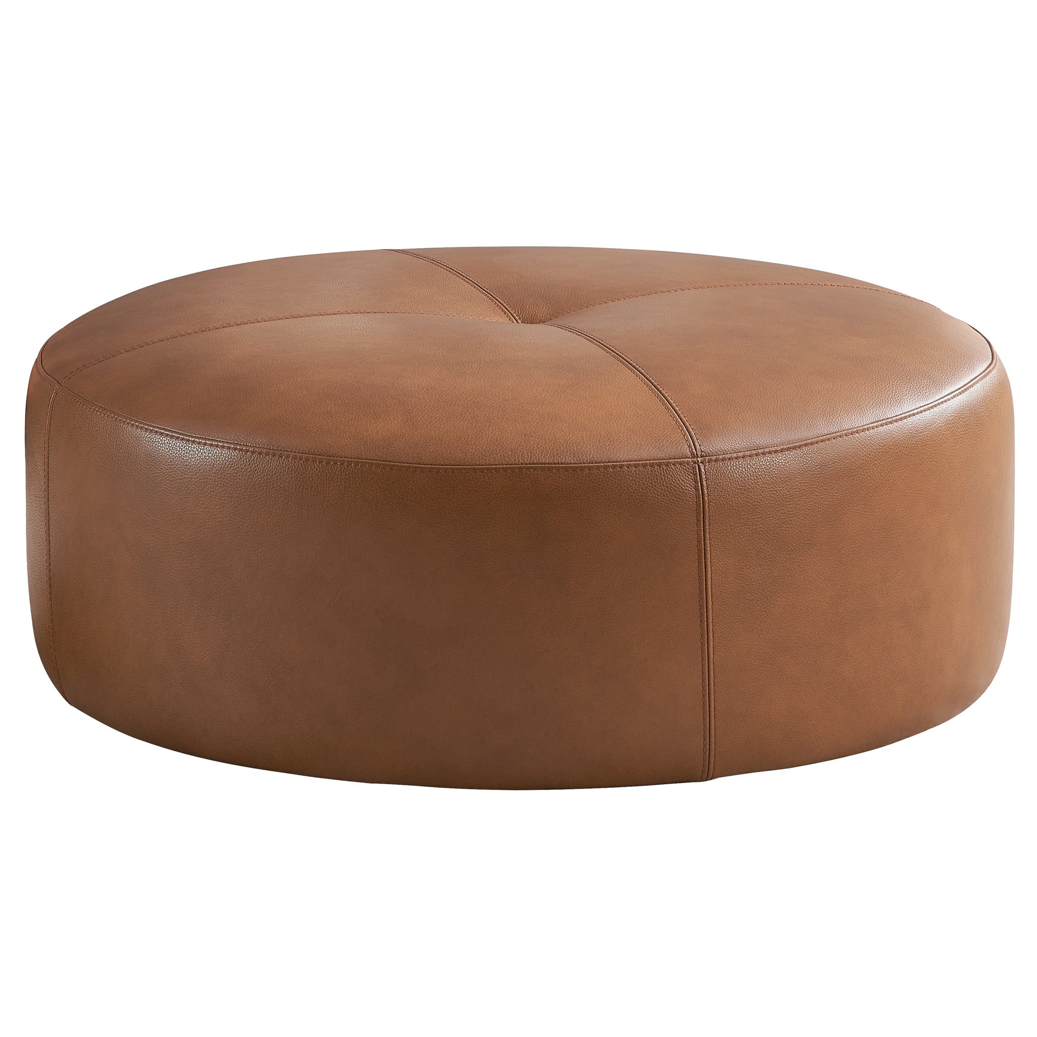 Glam Tan Leather Ottoman