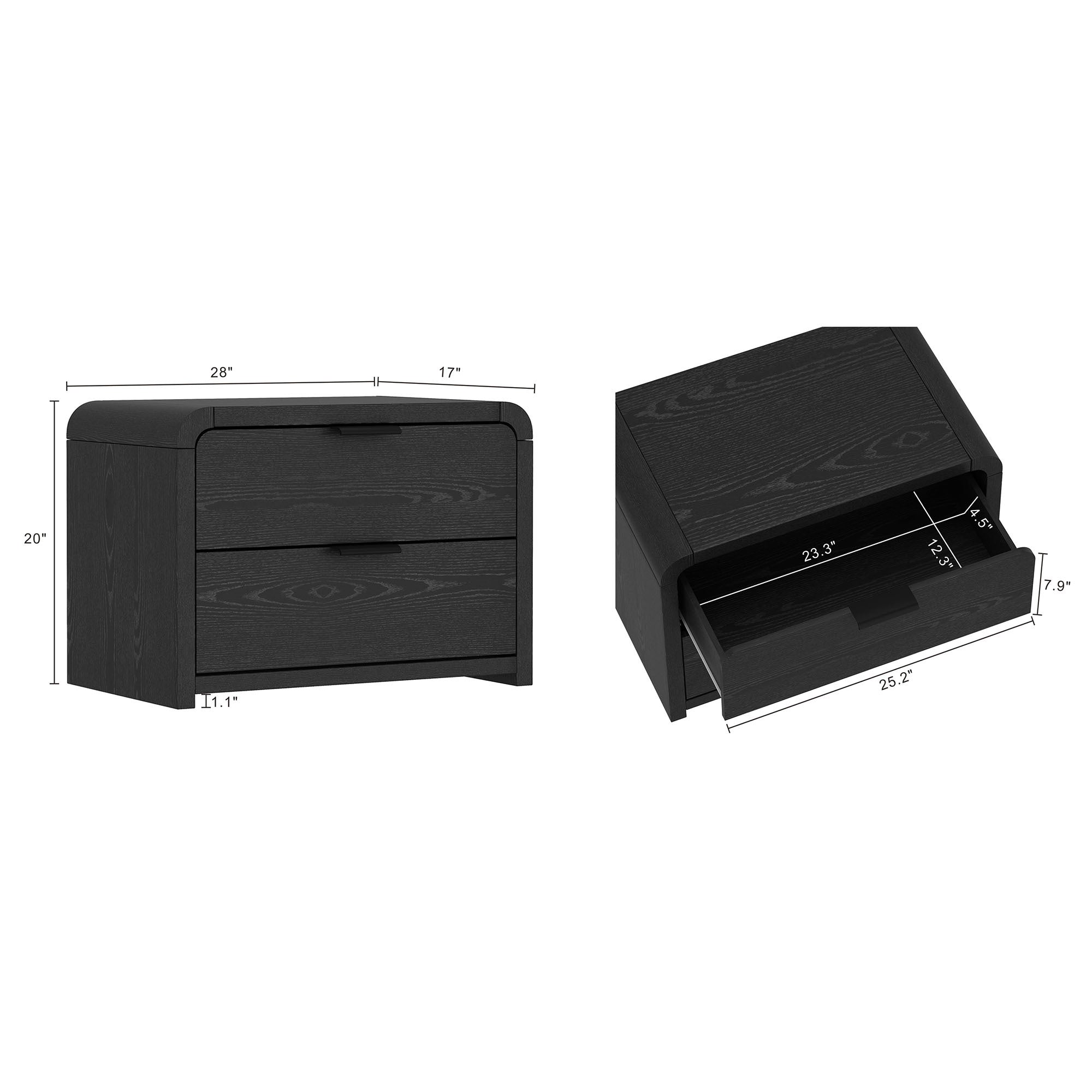 Grace Black Nightstand